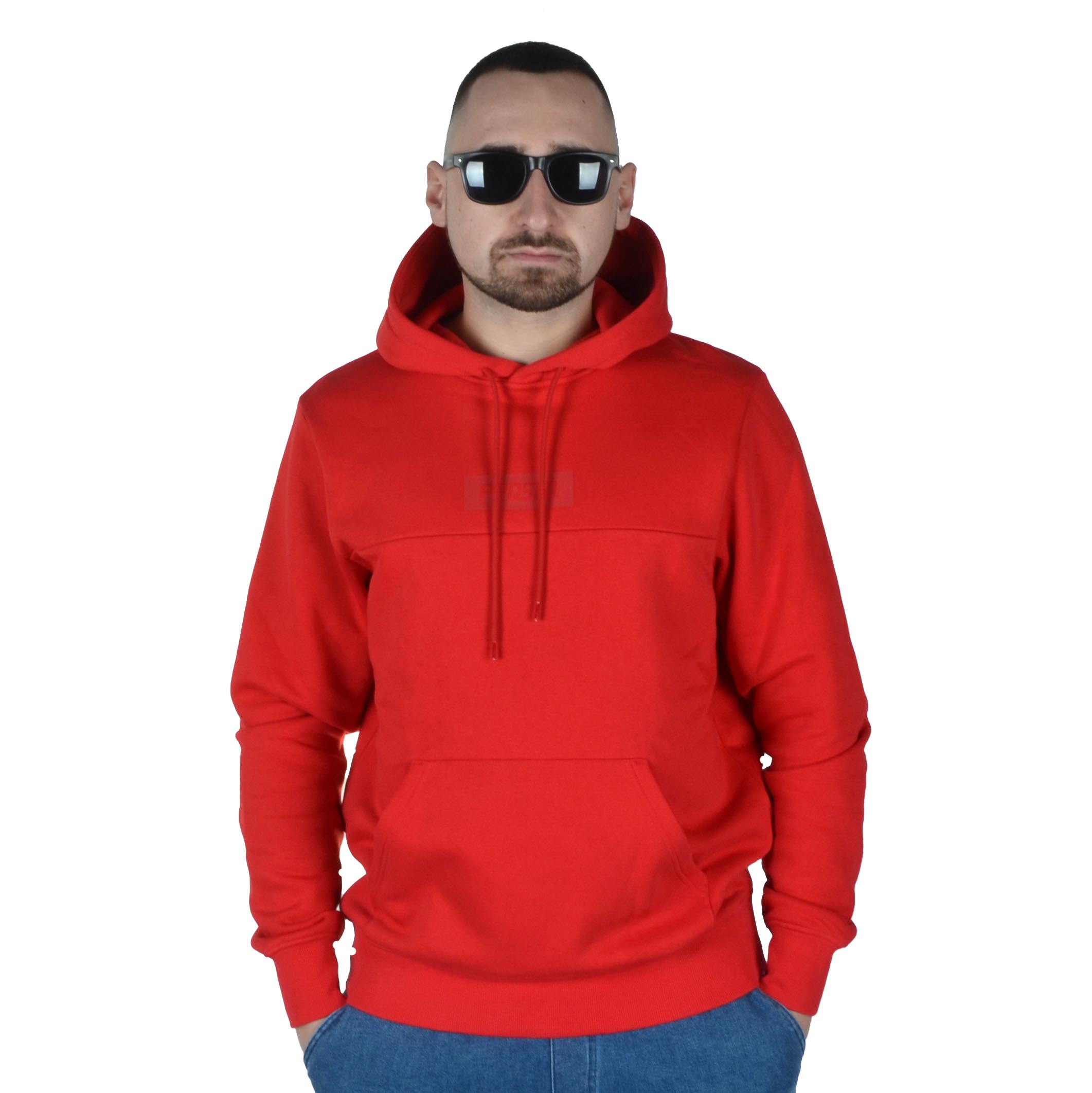 PROSTO. KLASYK BLUZA Z KAPTUREM HOODIE EMBOGO CZERWONA