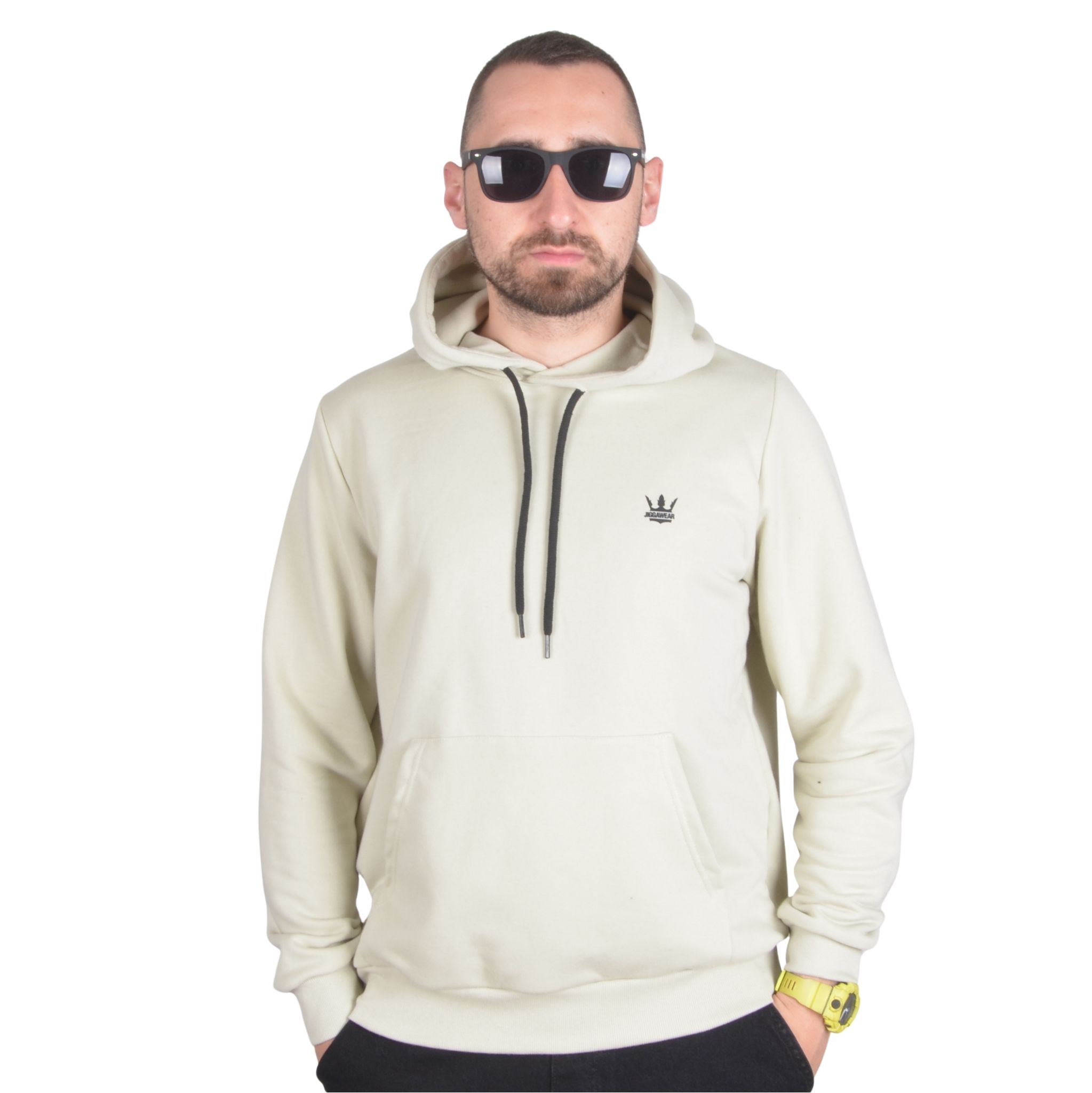 JIGGA WEAR BLUZA Z KAPTUREM CLASSIC MINI CROWN BEŻOWA