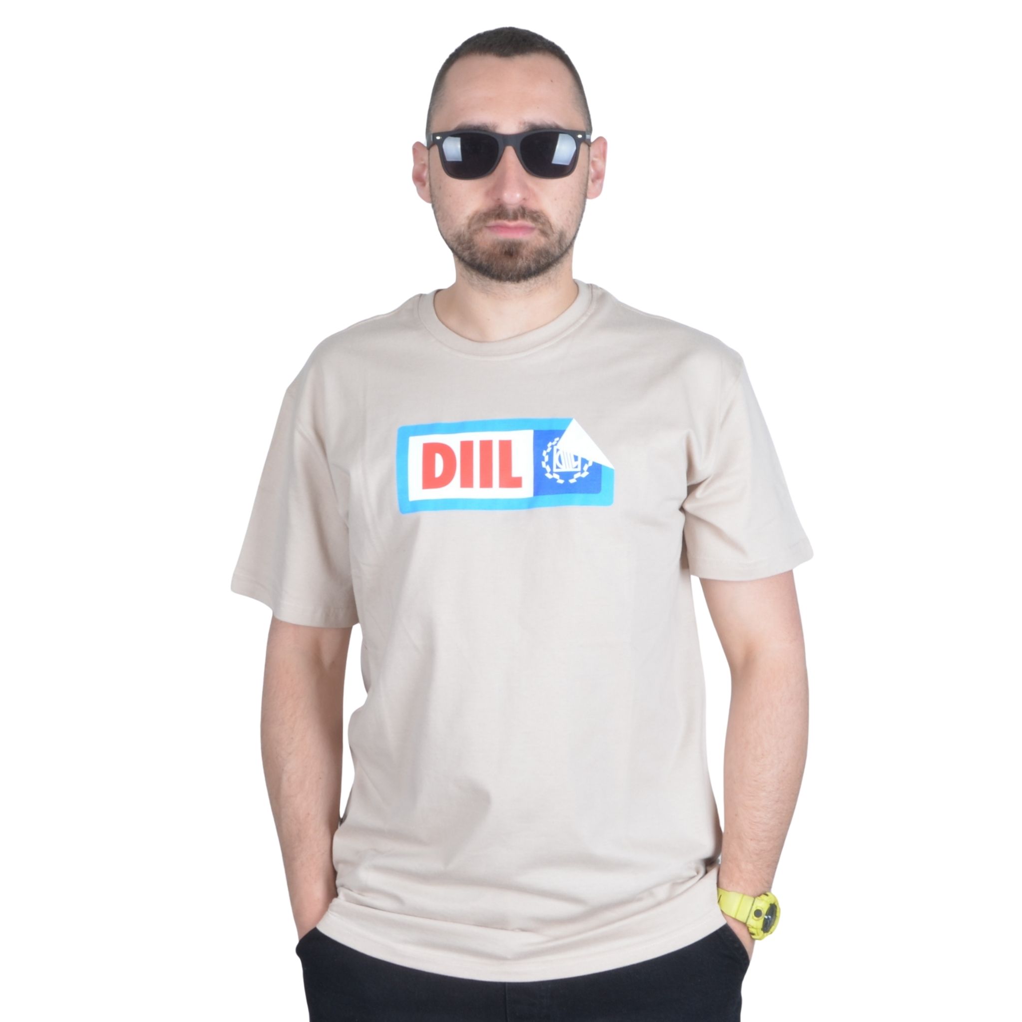 DIIL KOSZULKA KLASYK T-SHIRT STICKER BEŻOWA