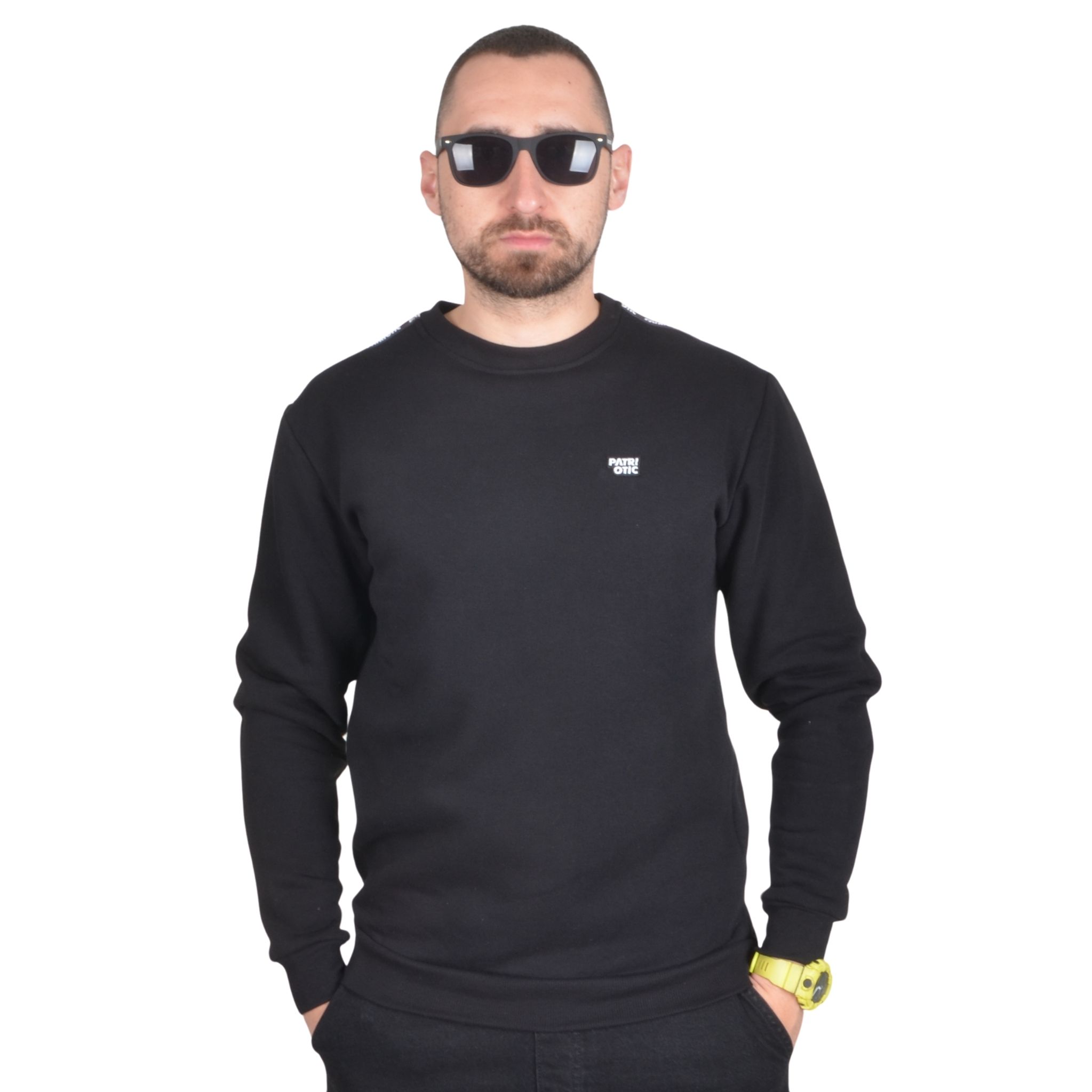 PATRIOTIC BLUZA BEZ KAPTURA KLASYCZNA CLS MINI APP LINE CZARNA