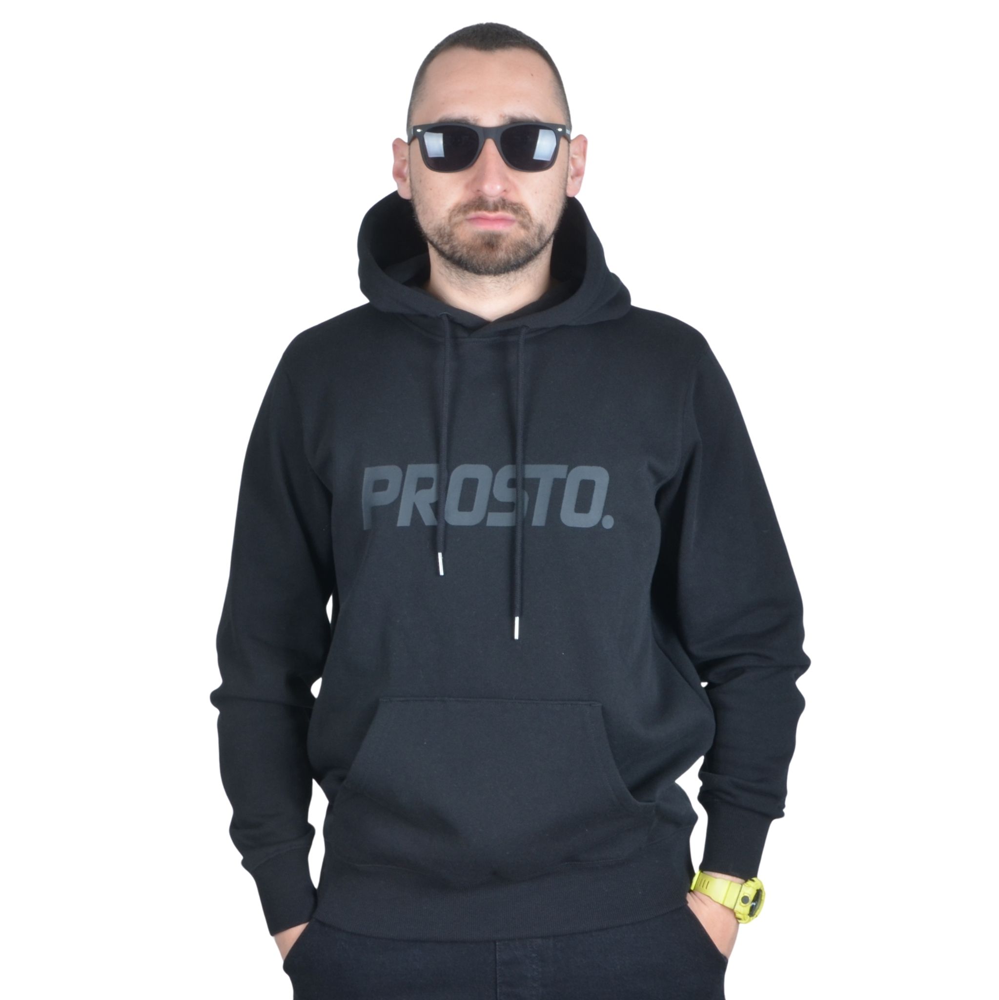 PROSTO. KLASYK BLUZA Z KAPTUREM HOODIE MATCHED CZARNA