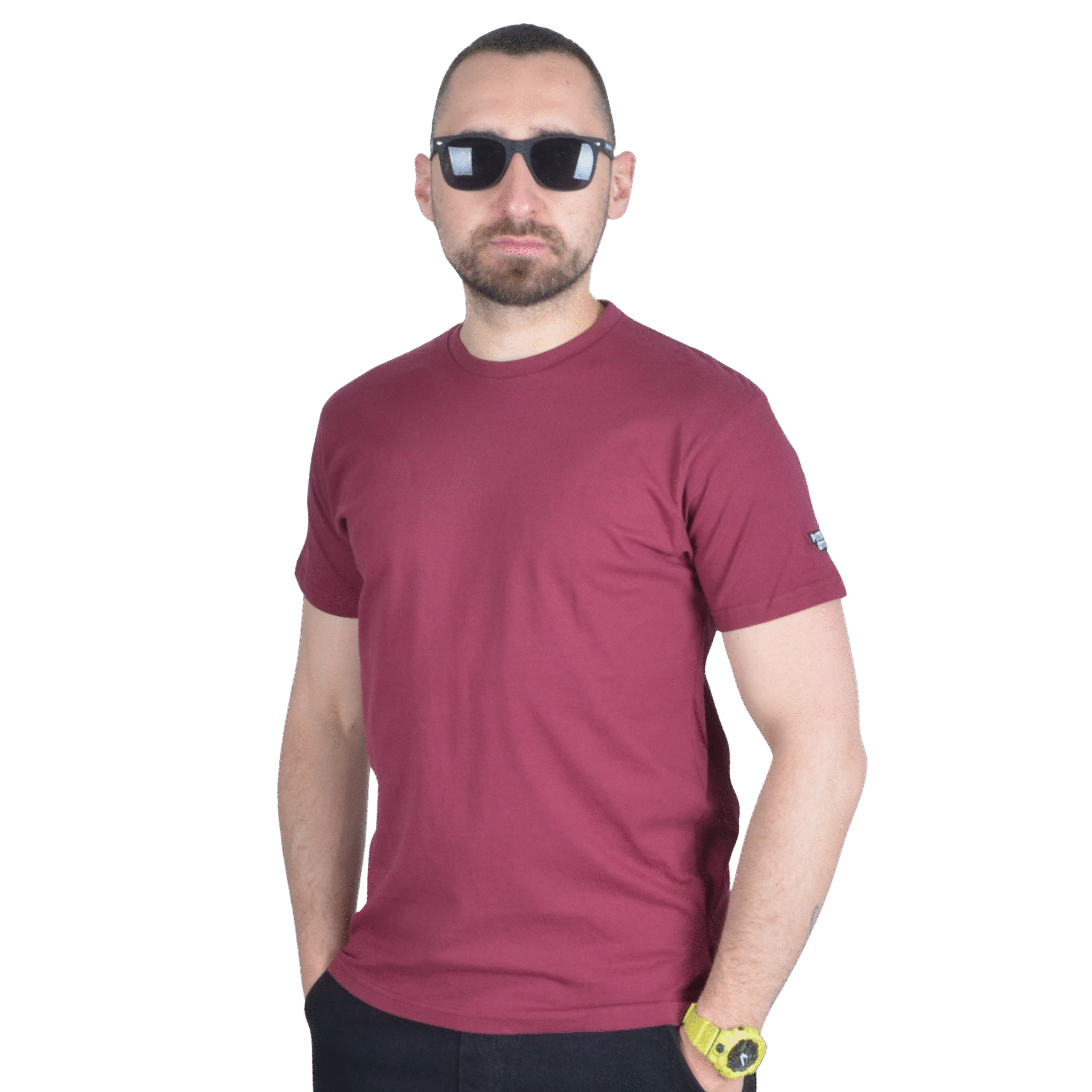 PATRIOTIC KOSZULKA T-SHIRT CLS APP SLEEVE BORDOWA