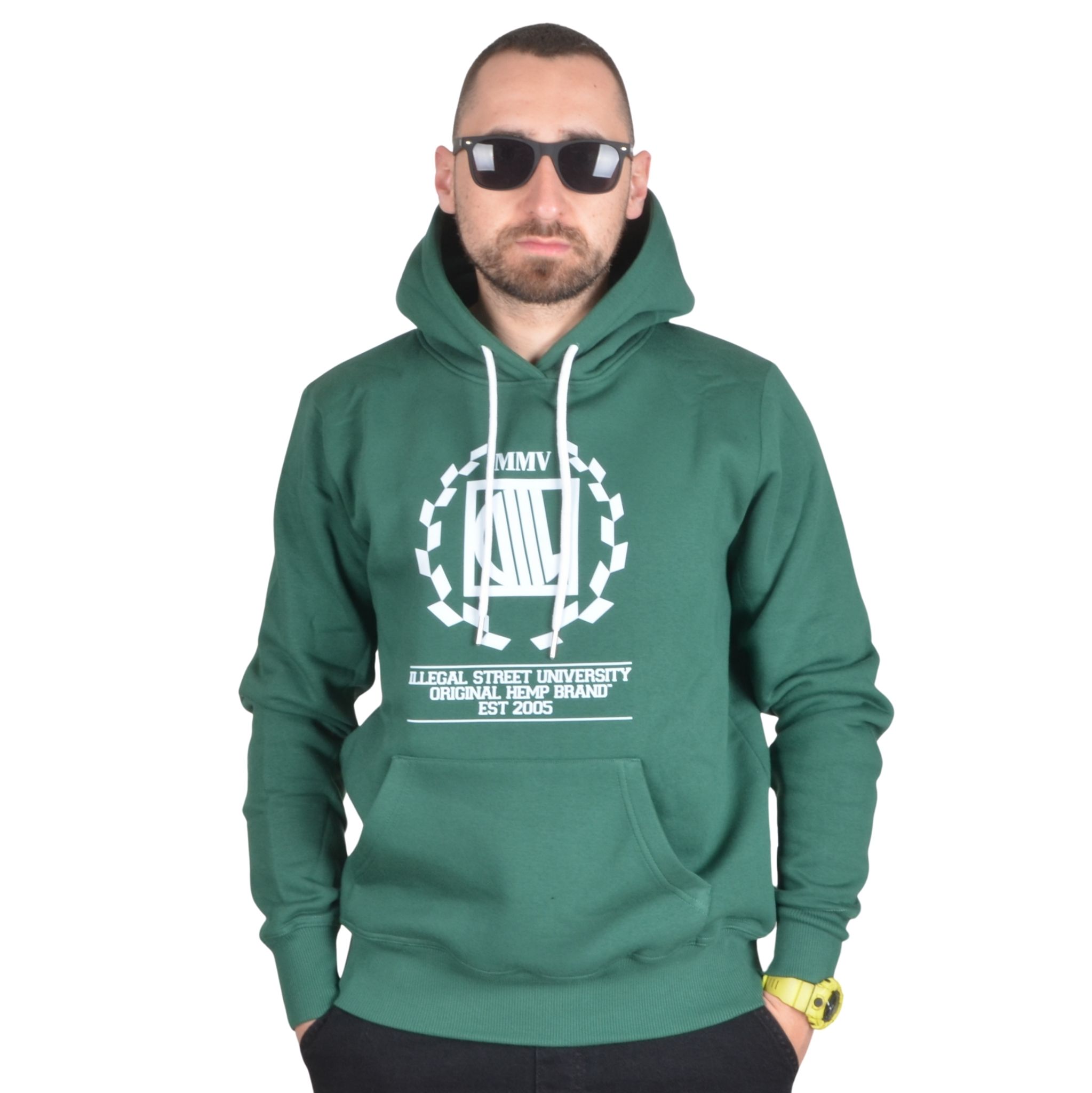 DIIL BLUZA Z KAPTUREM KANGURKA KLASYK LAUR ZIELONA