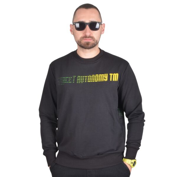 STREET AUTONOMY BLUZA BEZ KAPTURA BACKTEAM 2025 CZARNA ZIELONA