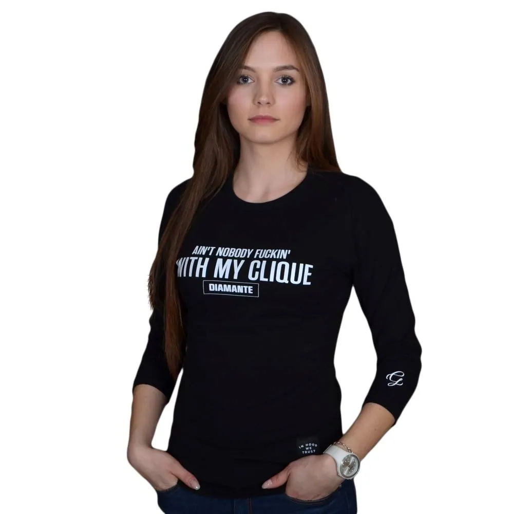 DIAMANTE WEAR LONGSLEEVE DAMSKI CLIQUE CZARNY