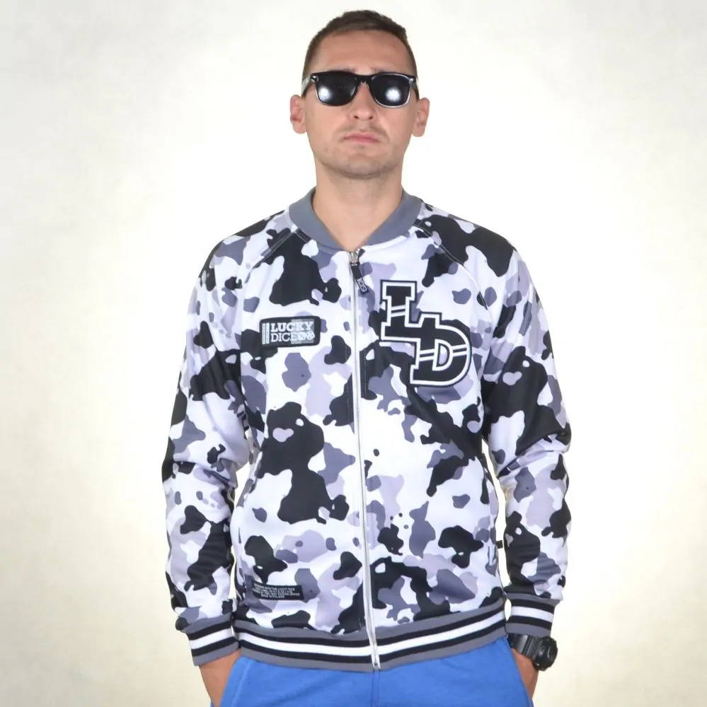 LUCKY DICE BLUZA BEZ KAPTURA SLIPPERY ZIP CAMO