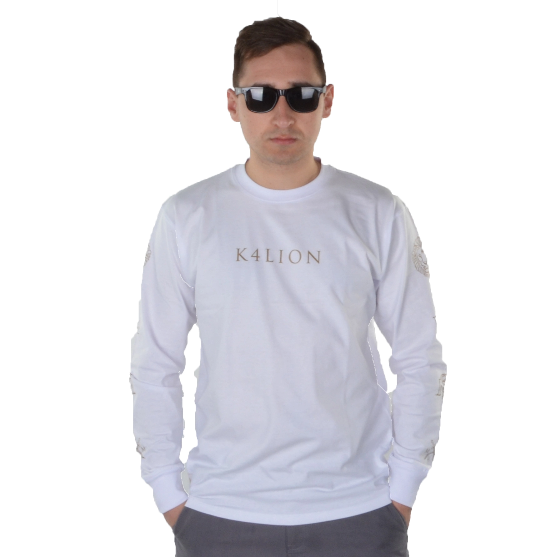 GANJA MAFIA LONGSLEEVE KALION MULTILOGO BIAŁY