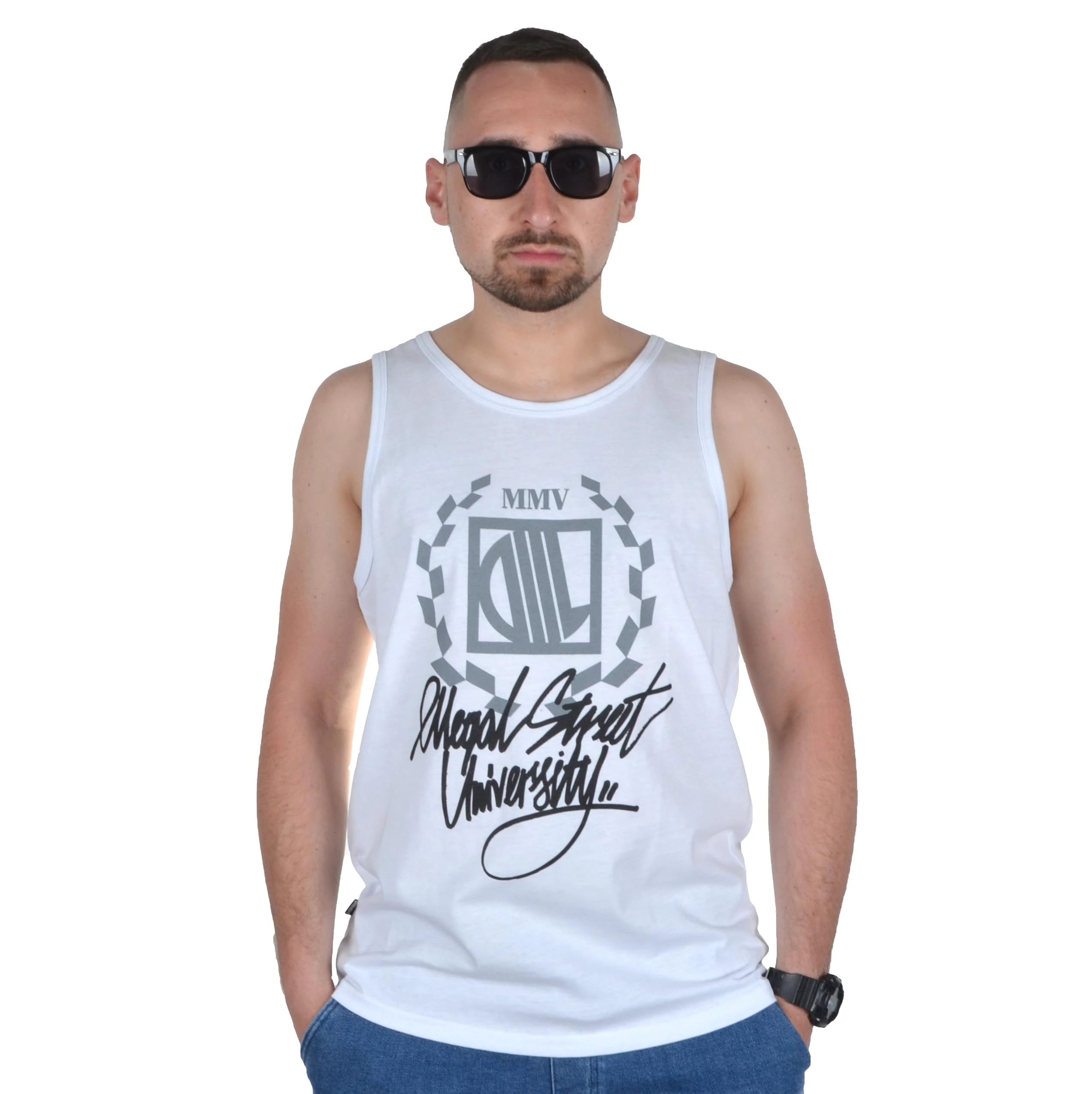 DIIL TANK TOP KLASYK LAUR UNIVERSITY BIAŁY