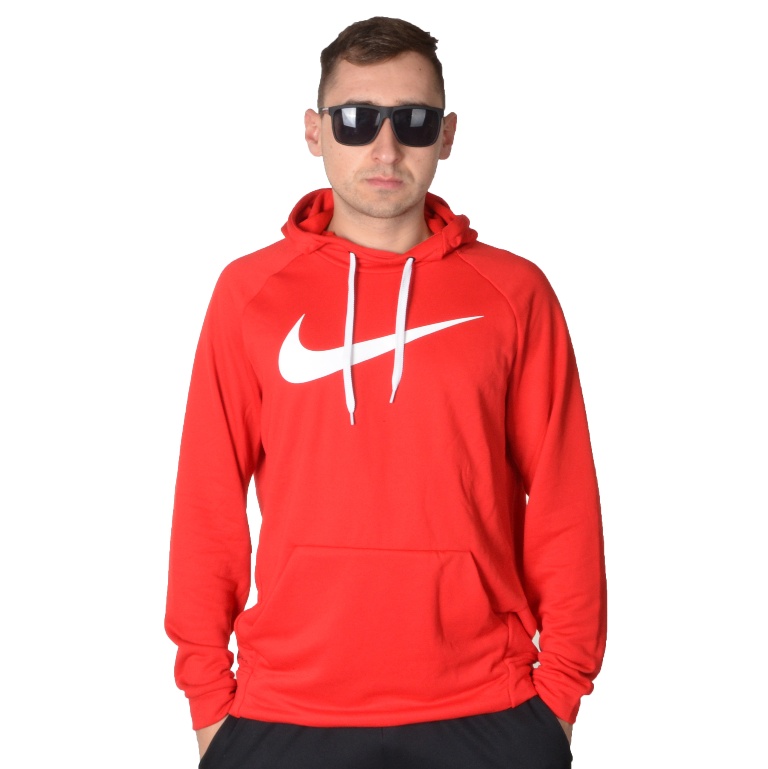 NIKE BLUZA Z KAPTUREM SWOOSH CZERWONA