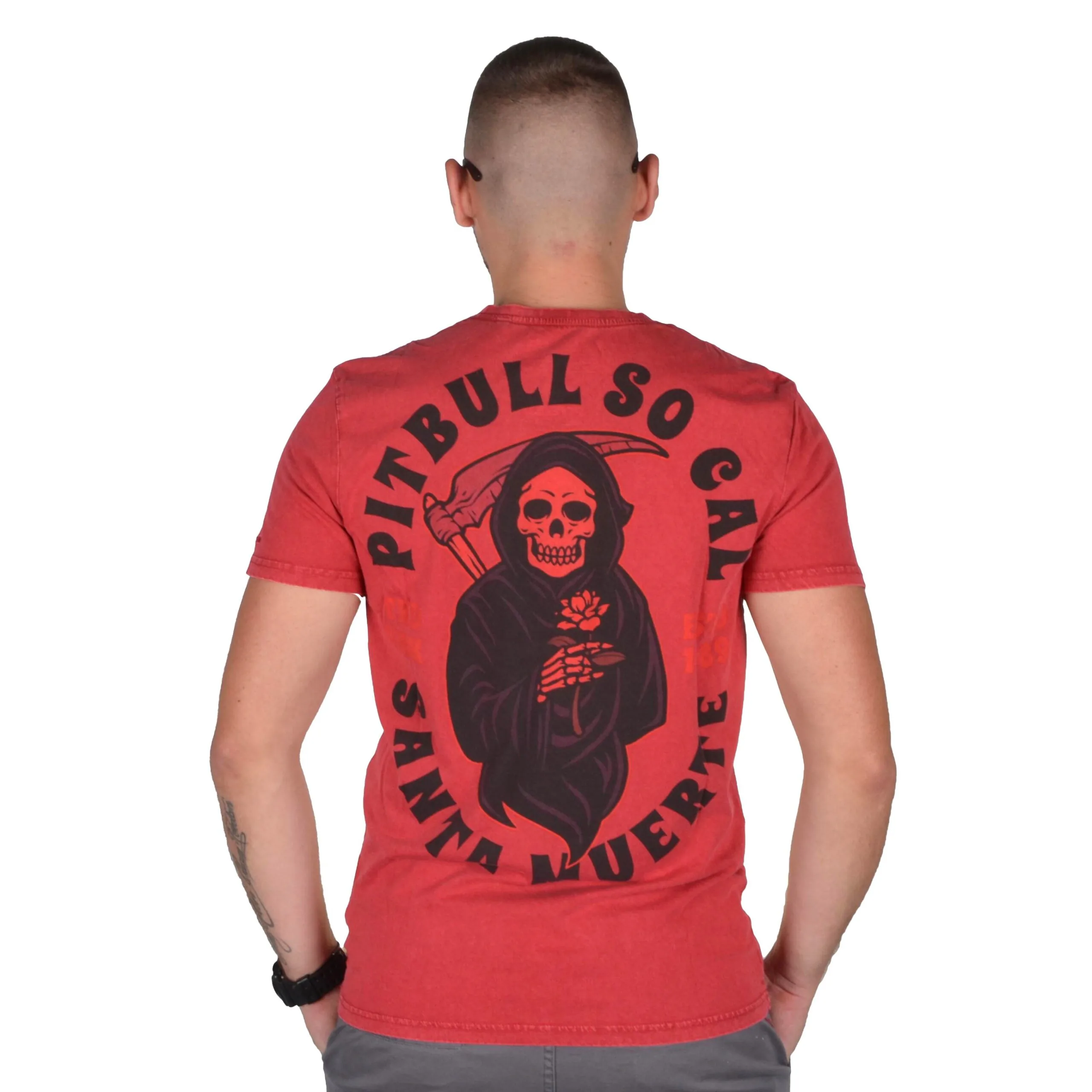 PIT BULL WEST COAST KOSZULKA SANTA MUERTE BORDOWA