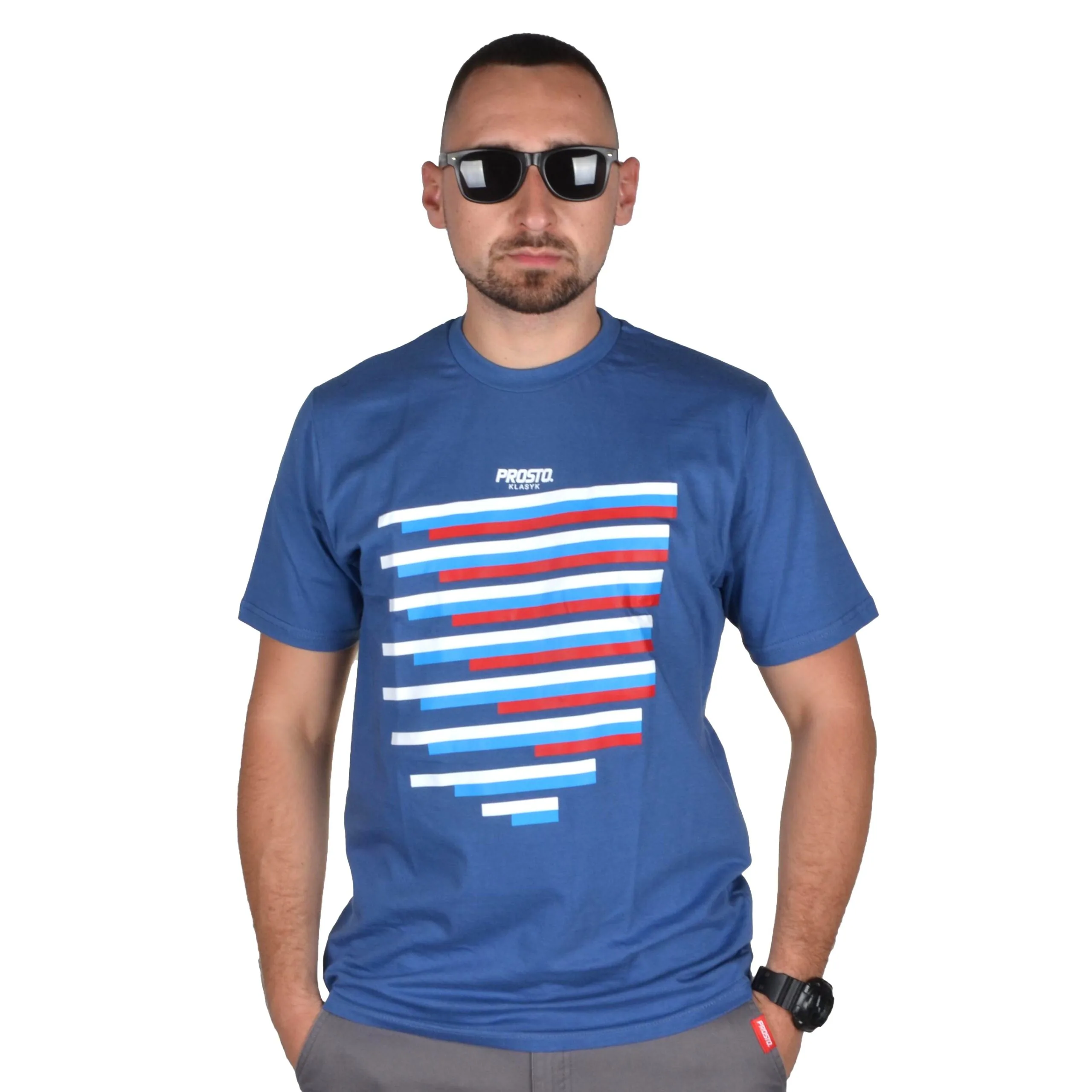 PROSTO. KLASYK KOSZULKA T-SHIRT COLTRO NIEBIESKA