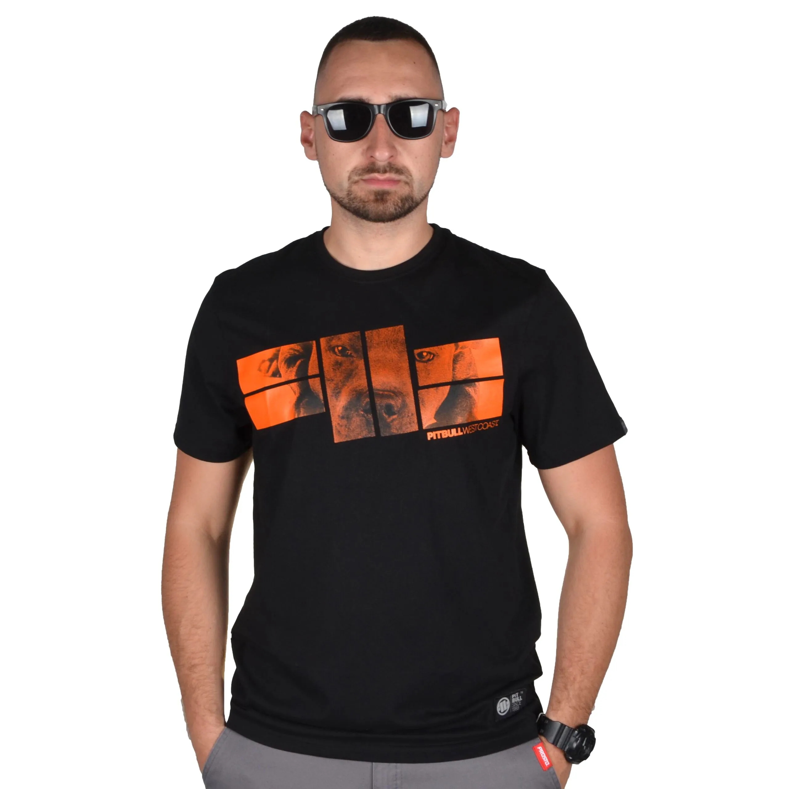 PIT BULL WEST COAST KOSZULKA ORANGE DOG CZARNA