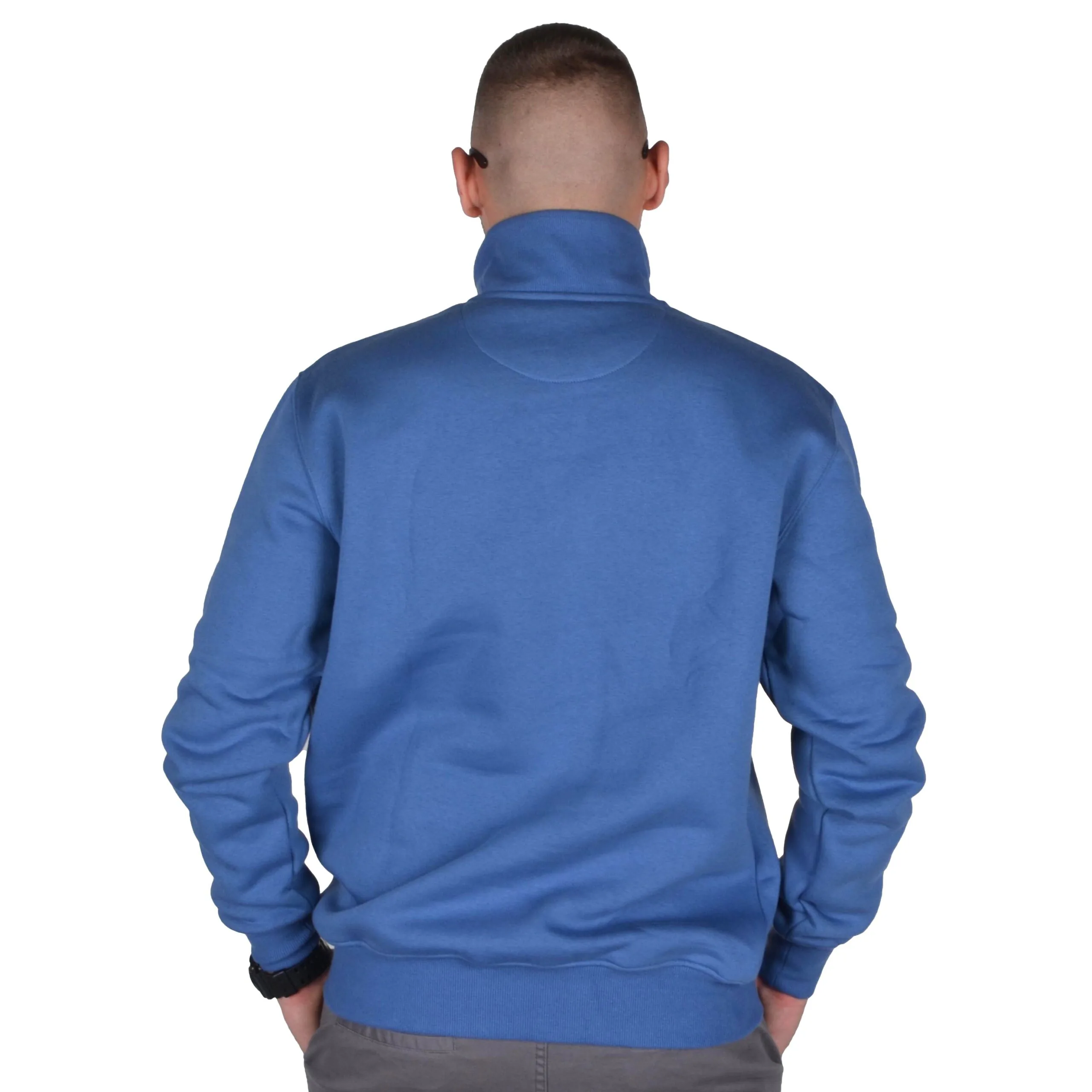 PROSTO. KLASYK BLUZA BEZ KAPTURA HALF ZIP MASTEM NIEBIESKA