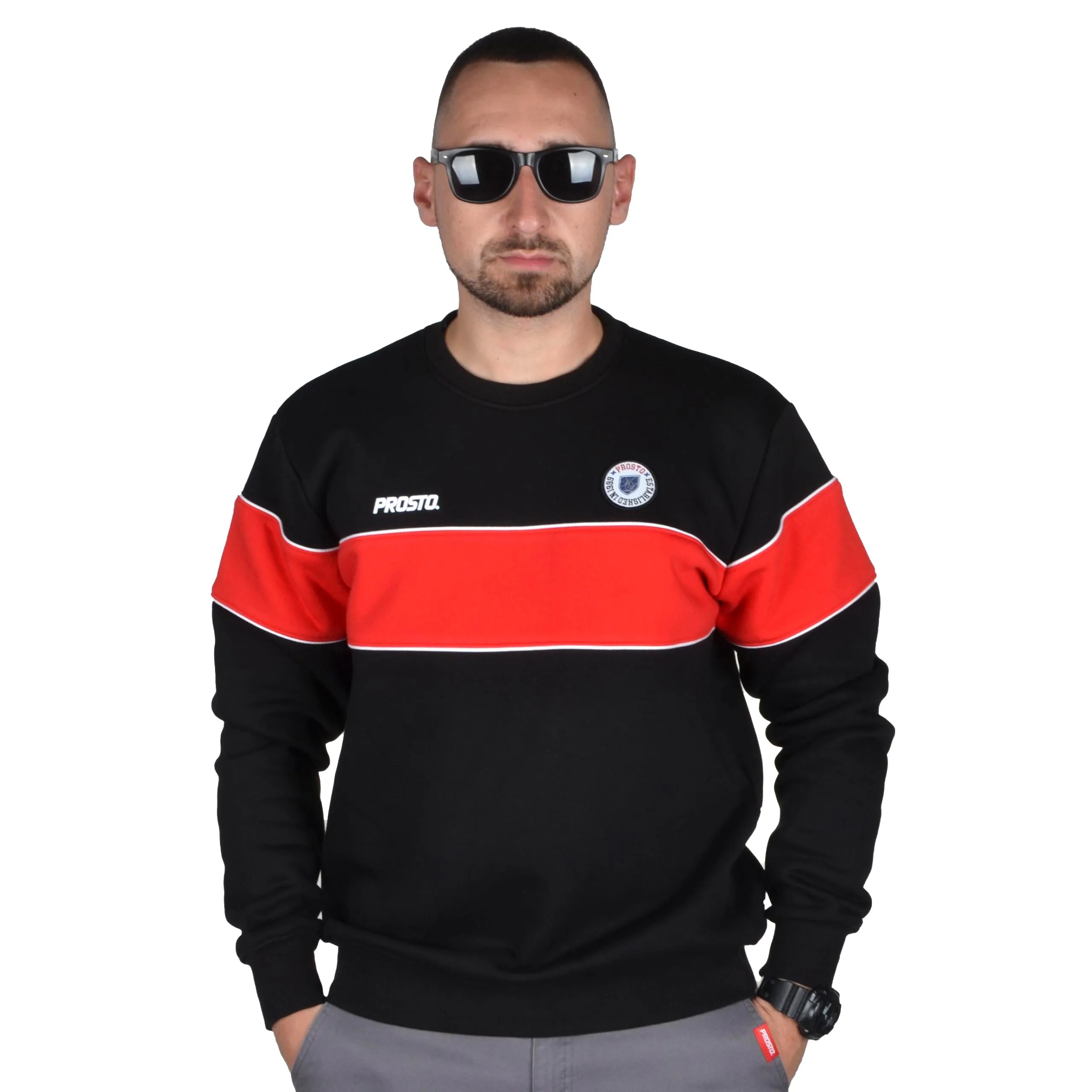 PROSTO. KLASYK BLUZA BEZ KAPTURA INSERTIO CZARNA