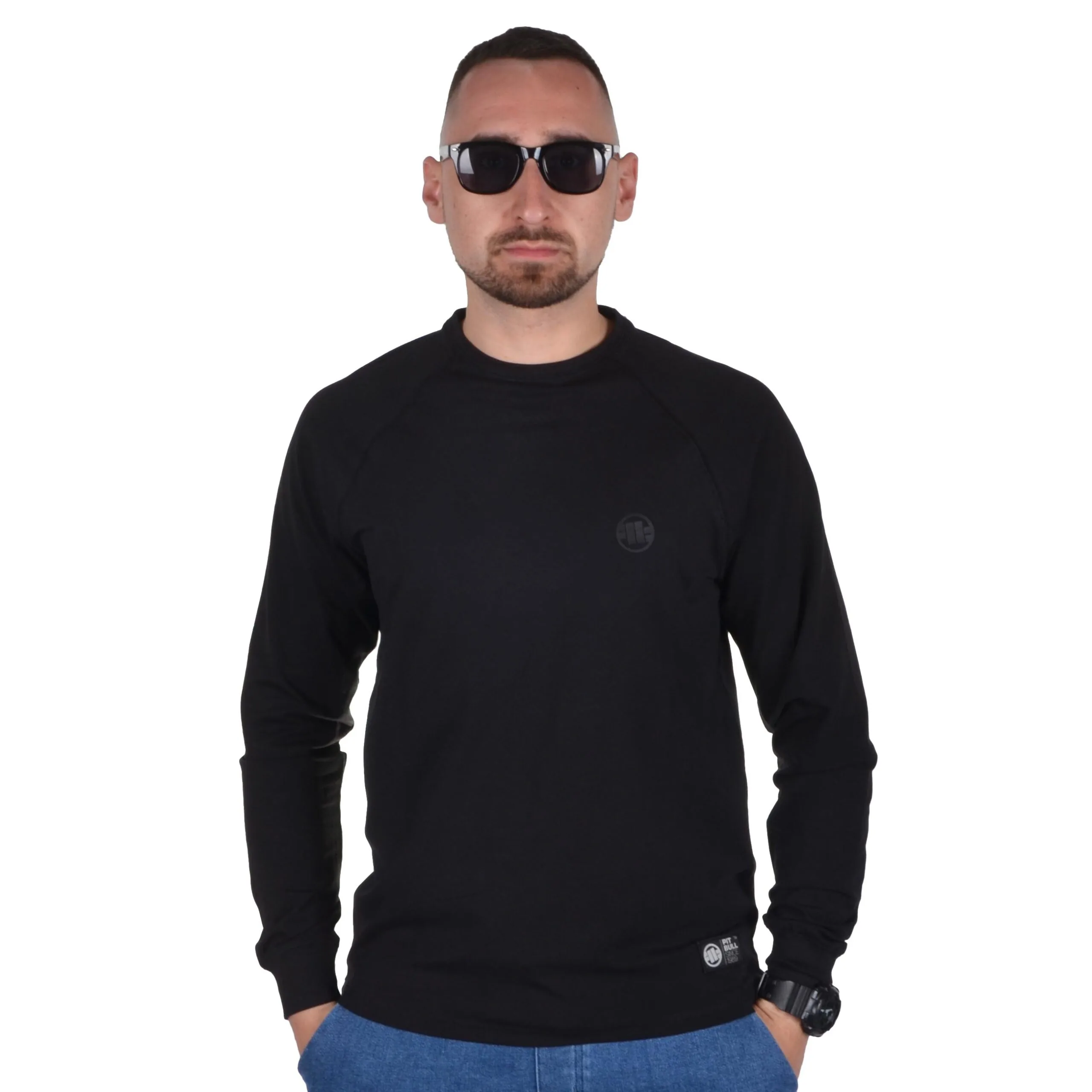 PIT BULL WEST COAST LONGSLEEVE SMALL LOGO SPANDEX CZARNY