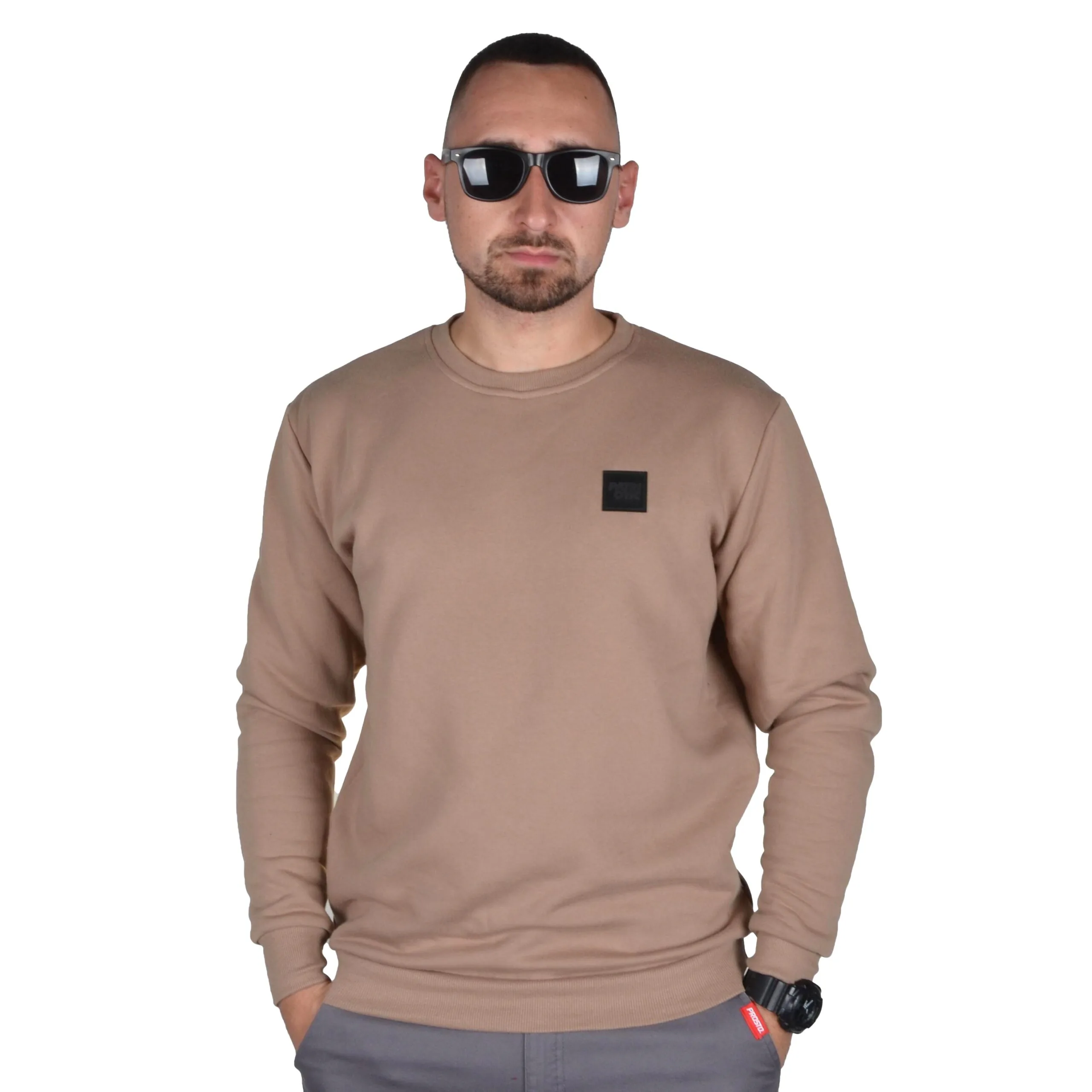 PATRIOTIC BLUZA BEZ KAPTURA CLS QUBE APP BEŻOWA