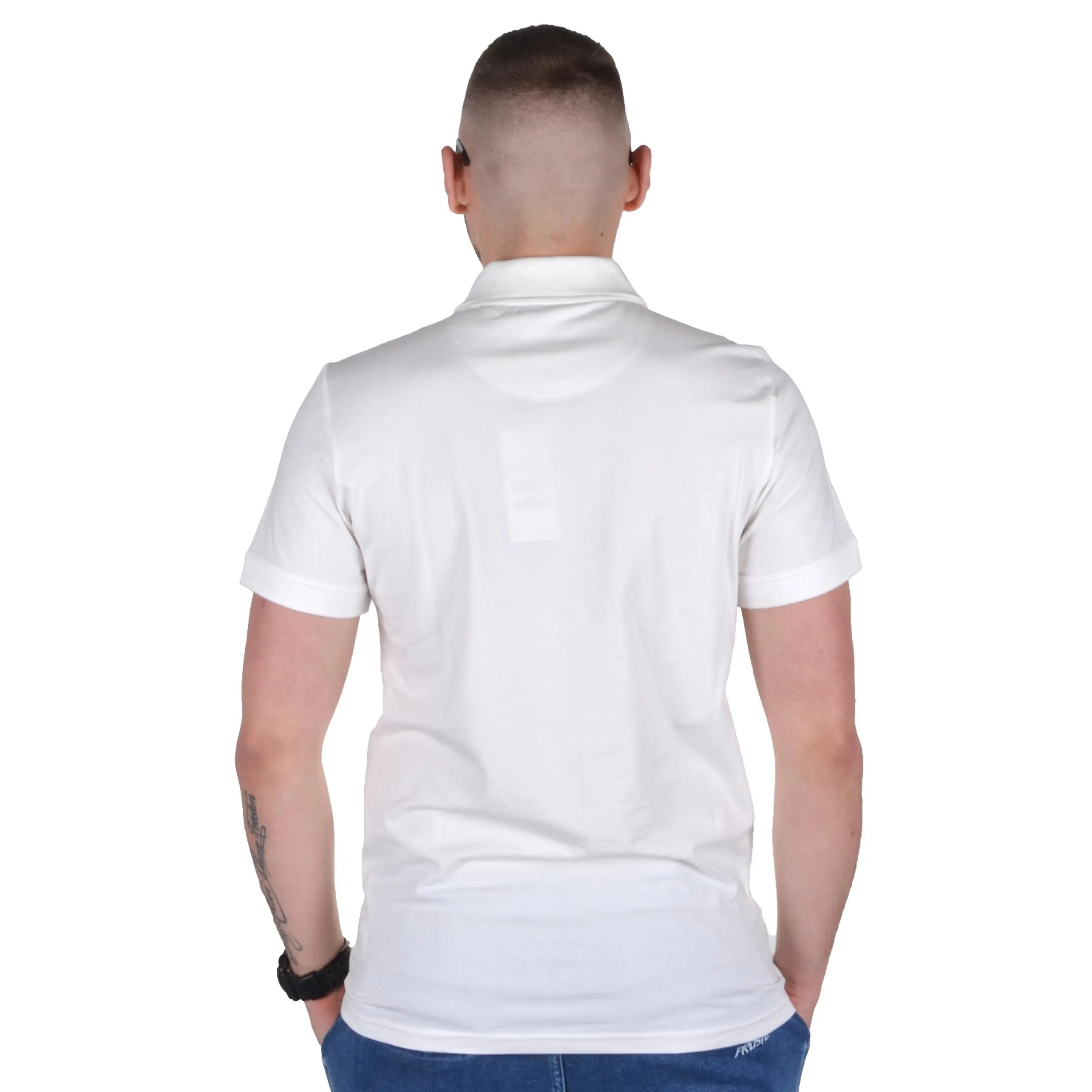 PIT BULL WEST COAST KOSZULKA POLO JERSEY SLIM FIT SMALL LOGO BIAŁA
