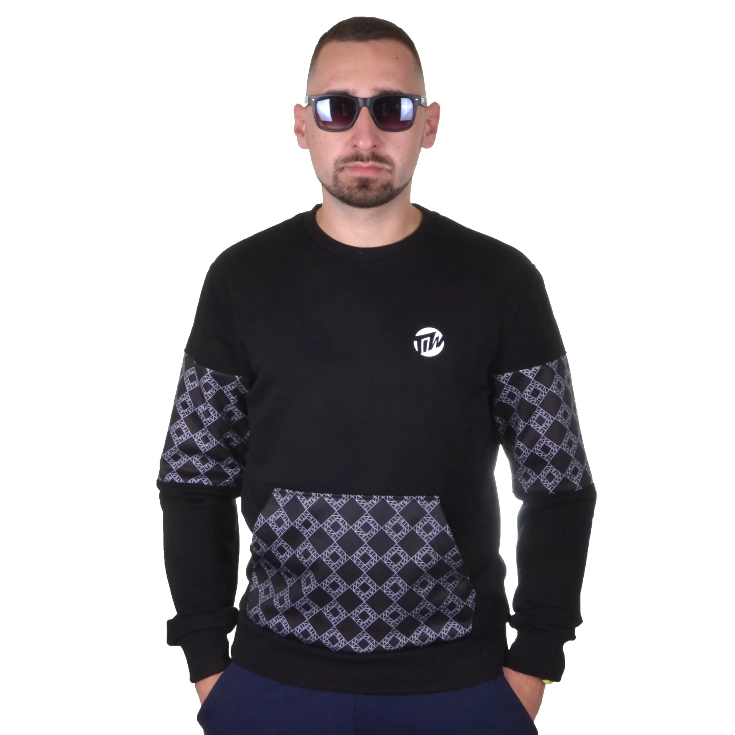 TIW TYLKO I WYŁĄCZNIE BLUZA BEZ KAPTURA PREMIUM OVERPRINT CZARNA