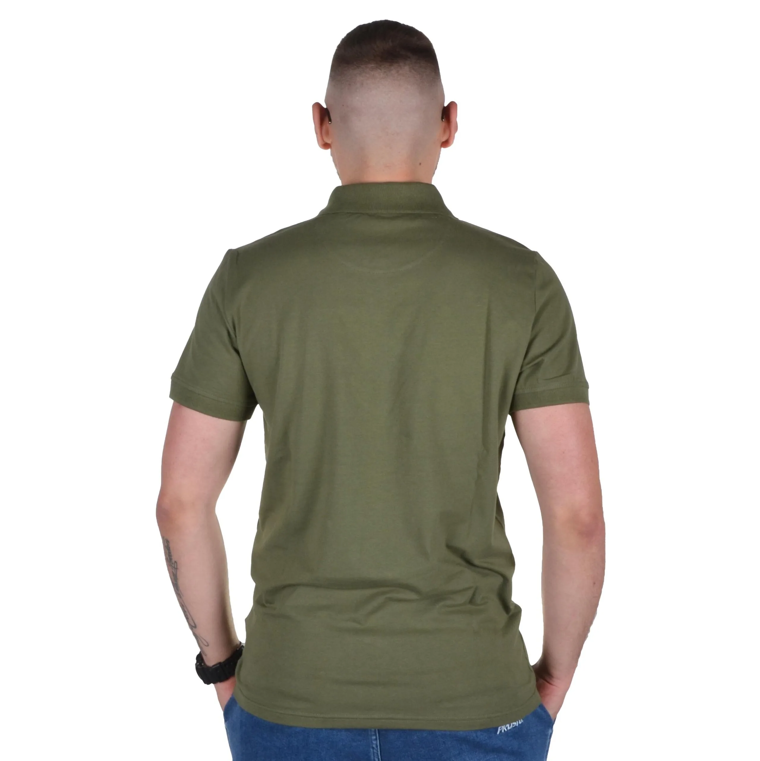 PIT BULL WEST COAST KOSZULKA POLO JERSEY SLIM FIT SMALL LOGO KHAKI