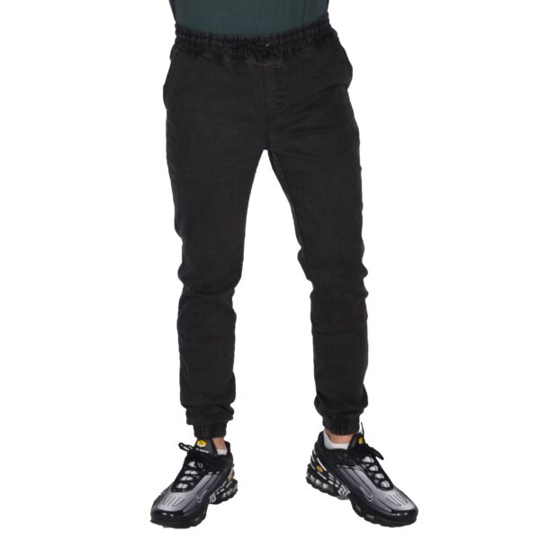 JIGGA WEAR SPODNIE JOGGER JEANS CROWN CZARNE