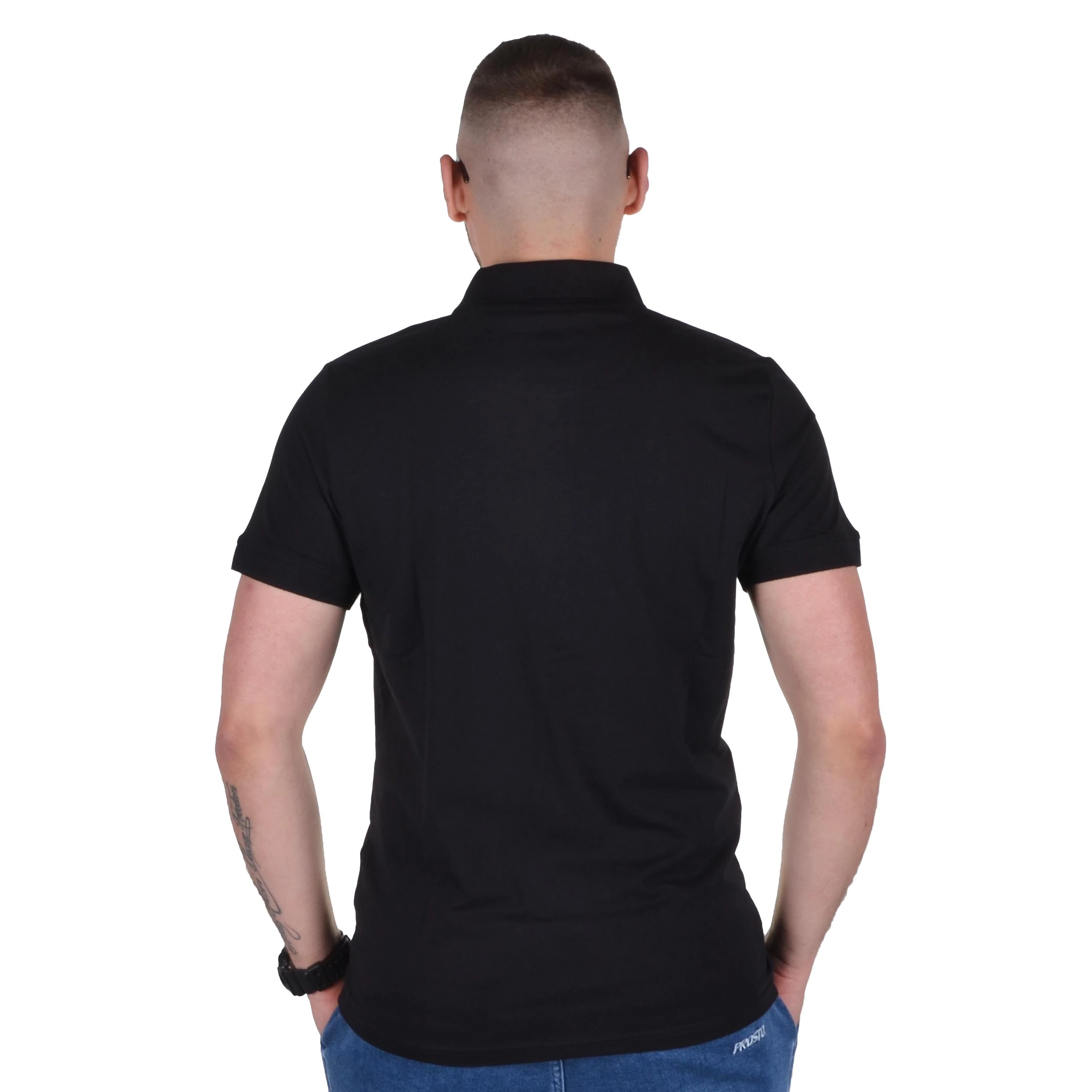 PIT BULL WEST COAST KOSZULKA POLO JERSEY SLIM FIT SMALL LOGO CZARNA