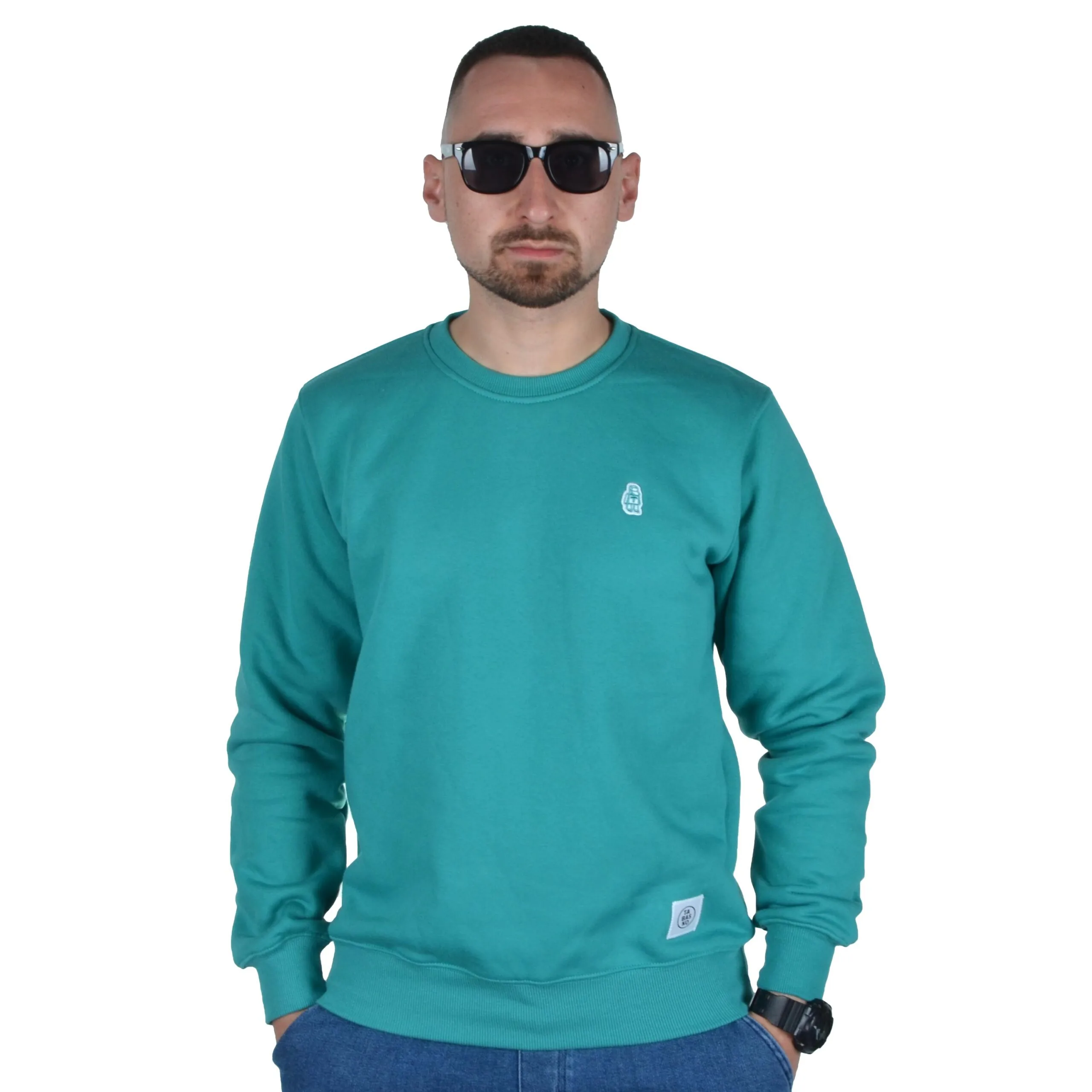 TABASKO BLUZA BEZ KAPTURA MINI LOGO TURKUSOWA