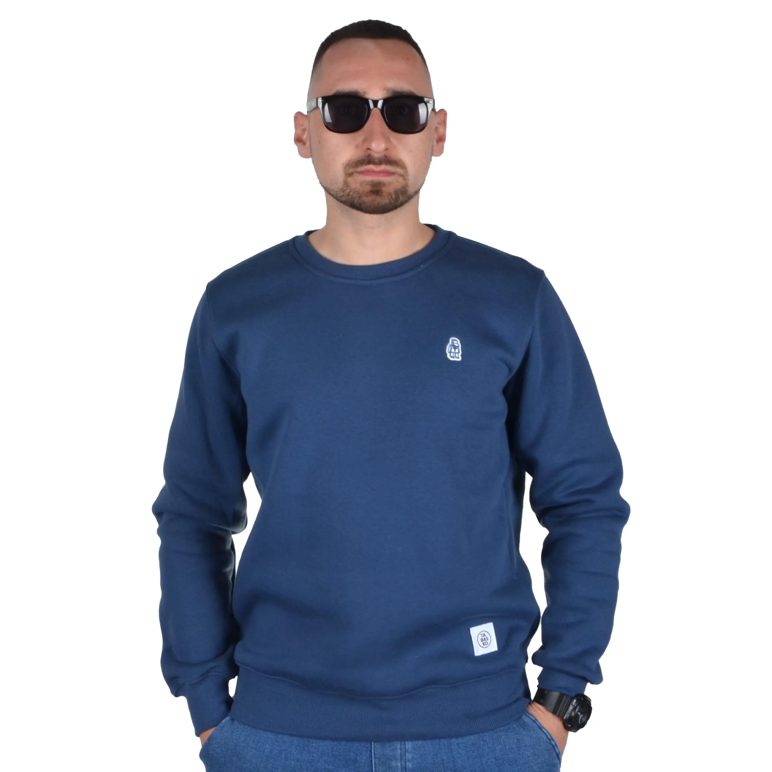 TABASKO BLUZA BEZ KAPTURA MINI LOGO GRANATOWA