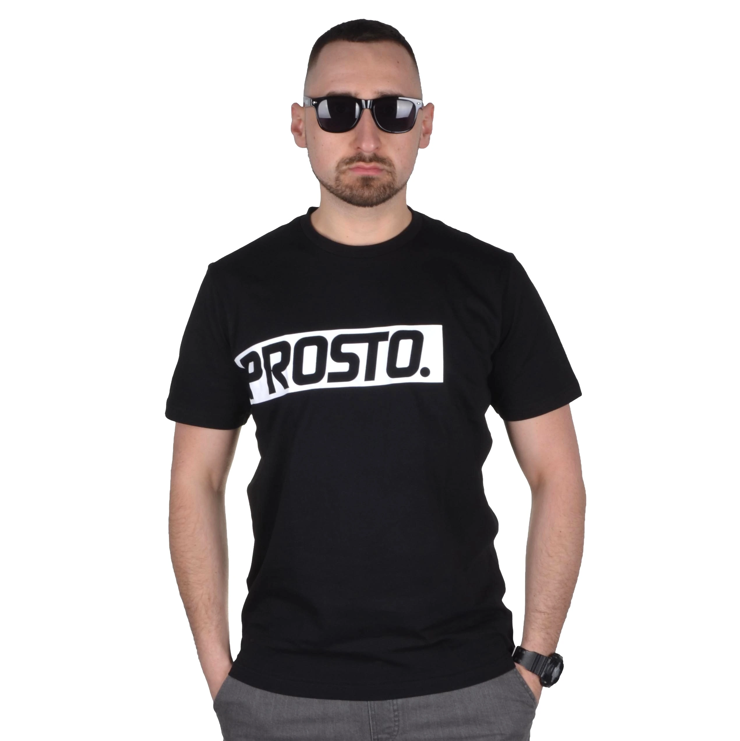 PROSTO. KLASYK KOSZULKA T-SHIRT LOGSTRI CZARNA