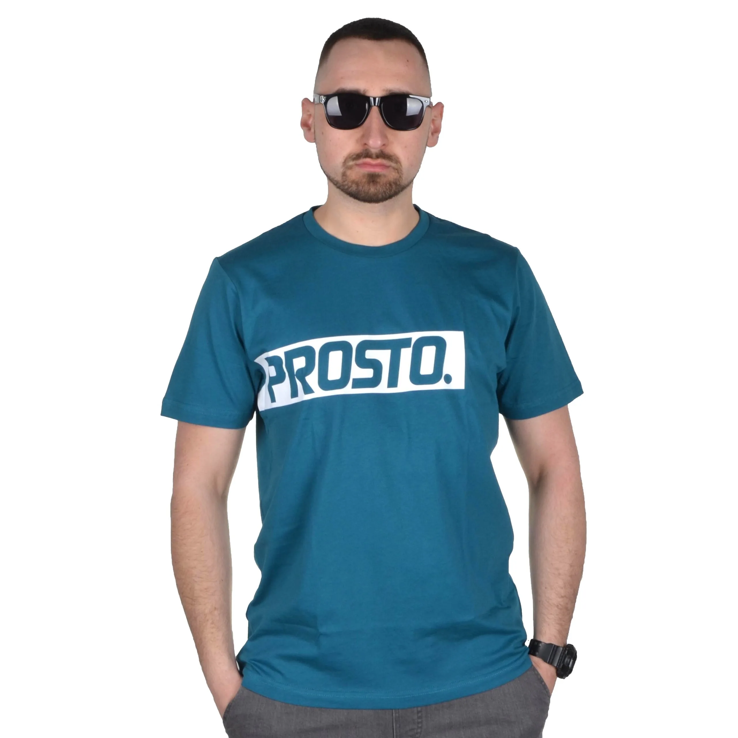 PROSTO. KLASYK KOSZULKA T-SHIRT LOGSTRI TURKUSOWA