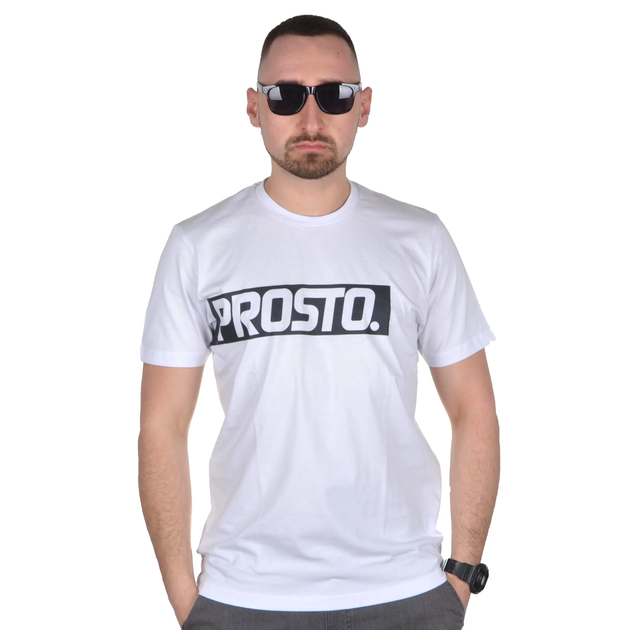 PROSTO. KLASYK KOSZULKA T-SHIRT LOGSTRI BIAŁA