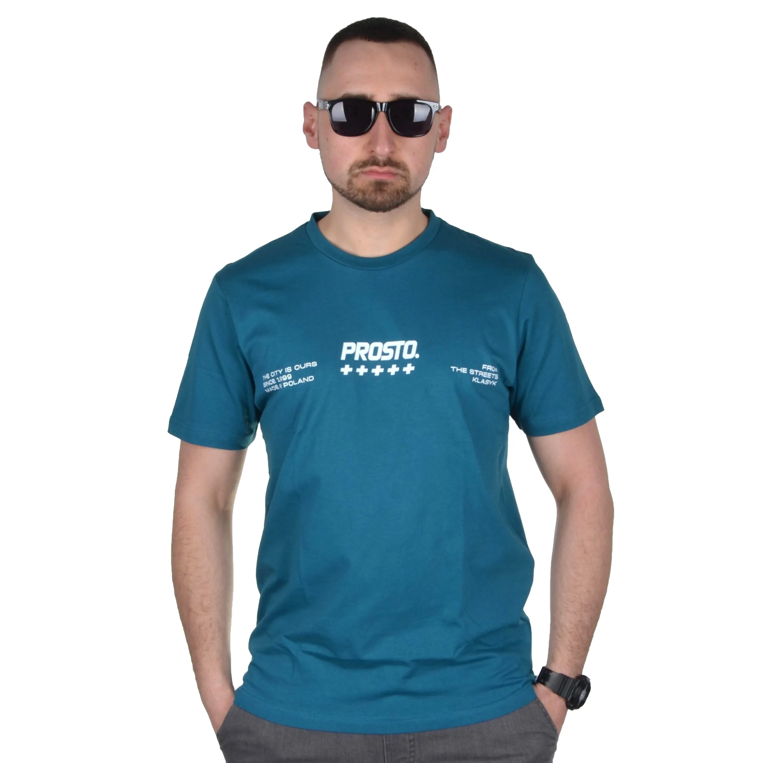 PROSTO. KLASYK KOSZULKA T-SHIRT T.C.I.O TURKUSOWA