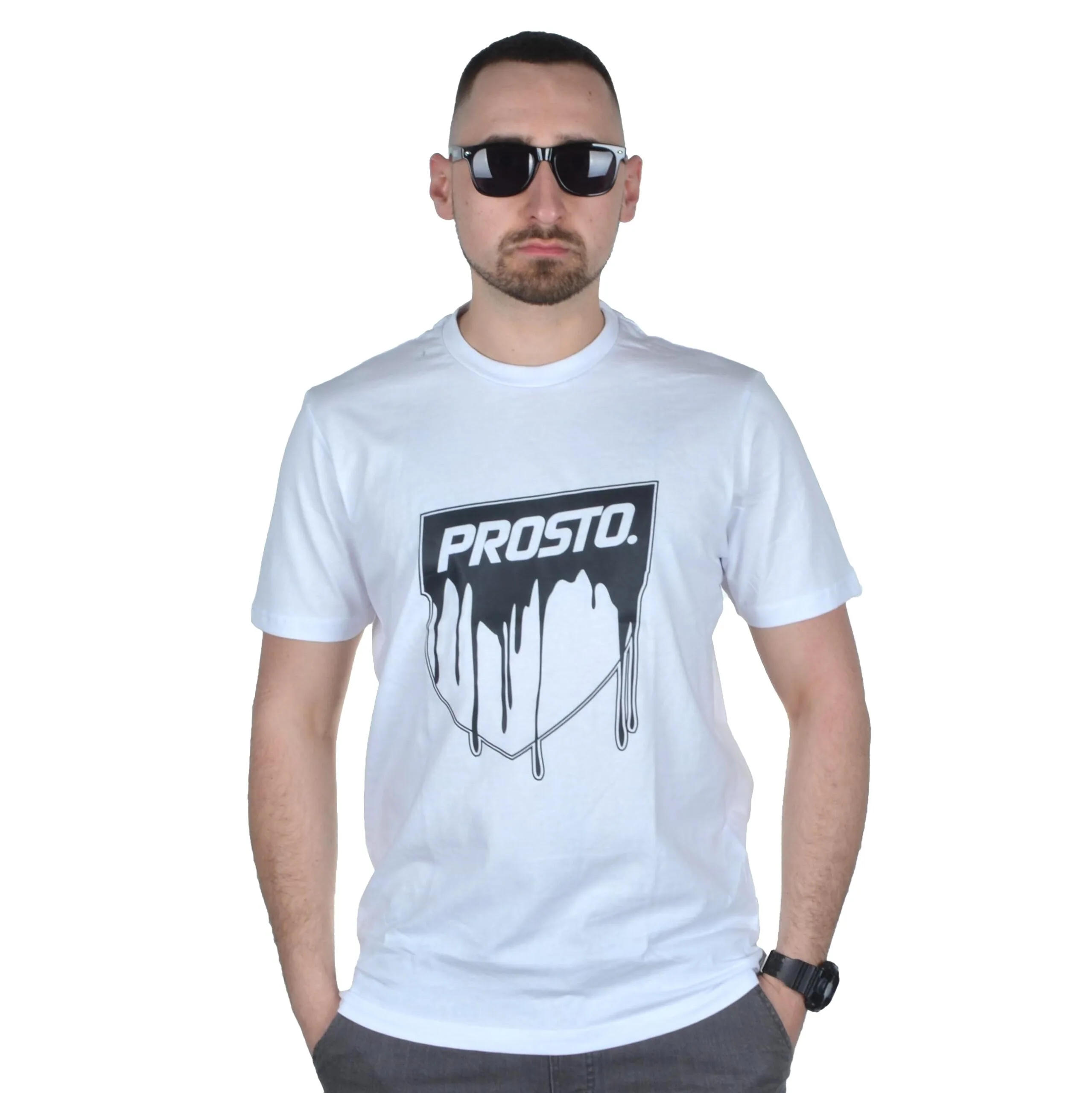 PROSTO. KLASYK KOSZULKA T-SHIRT PAINT BIAŁA