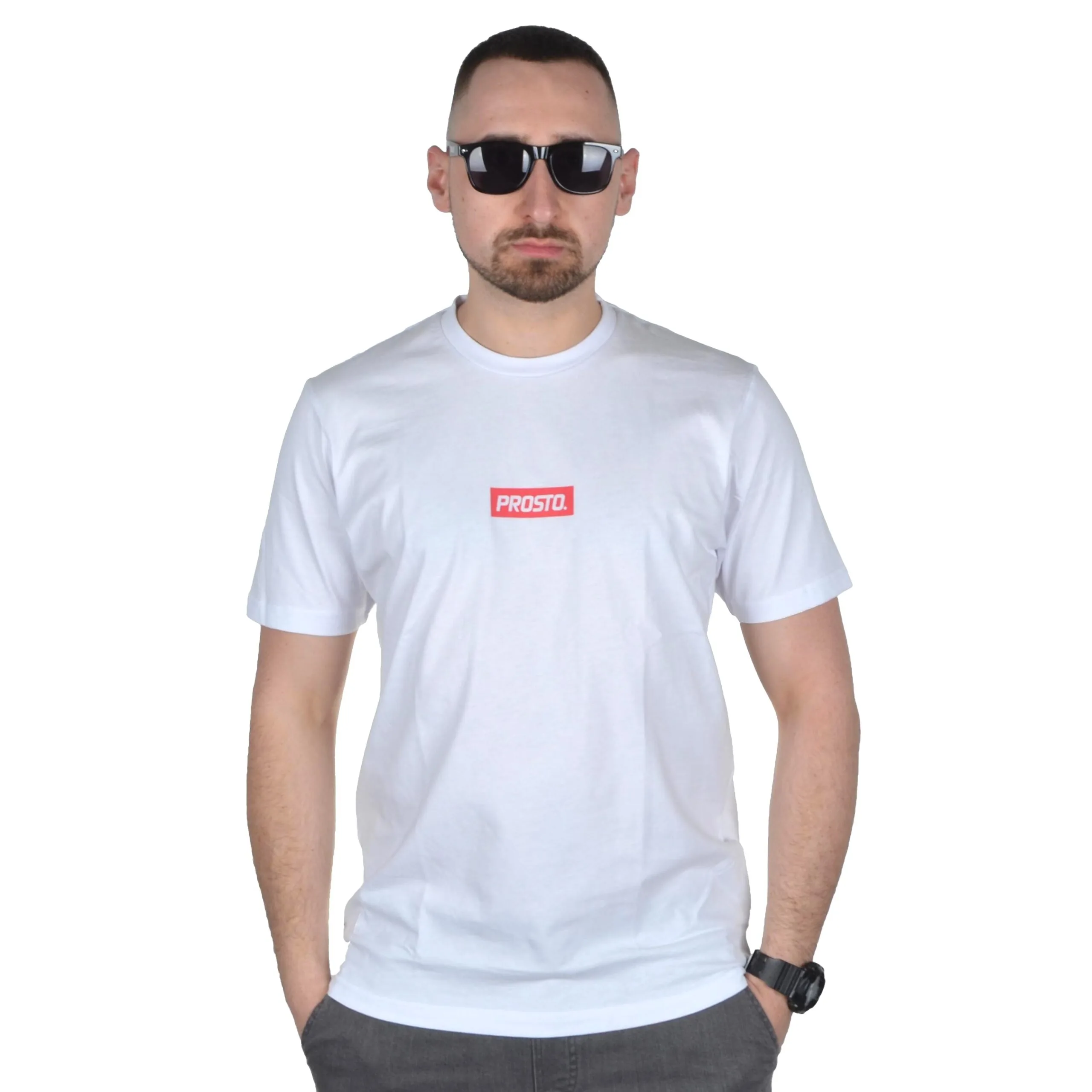 PROSTO. KLASYK KOSZULKA T-SHIRT REDBOX BIAŁA