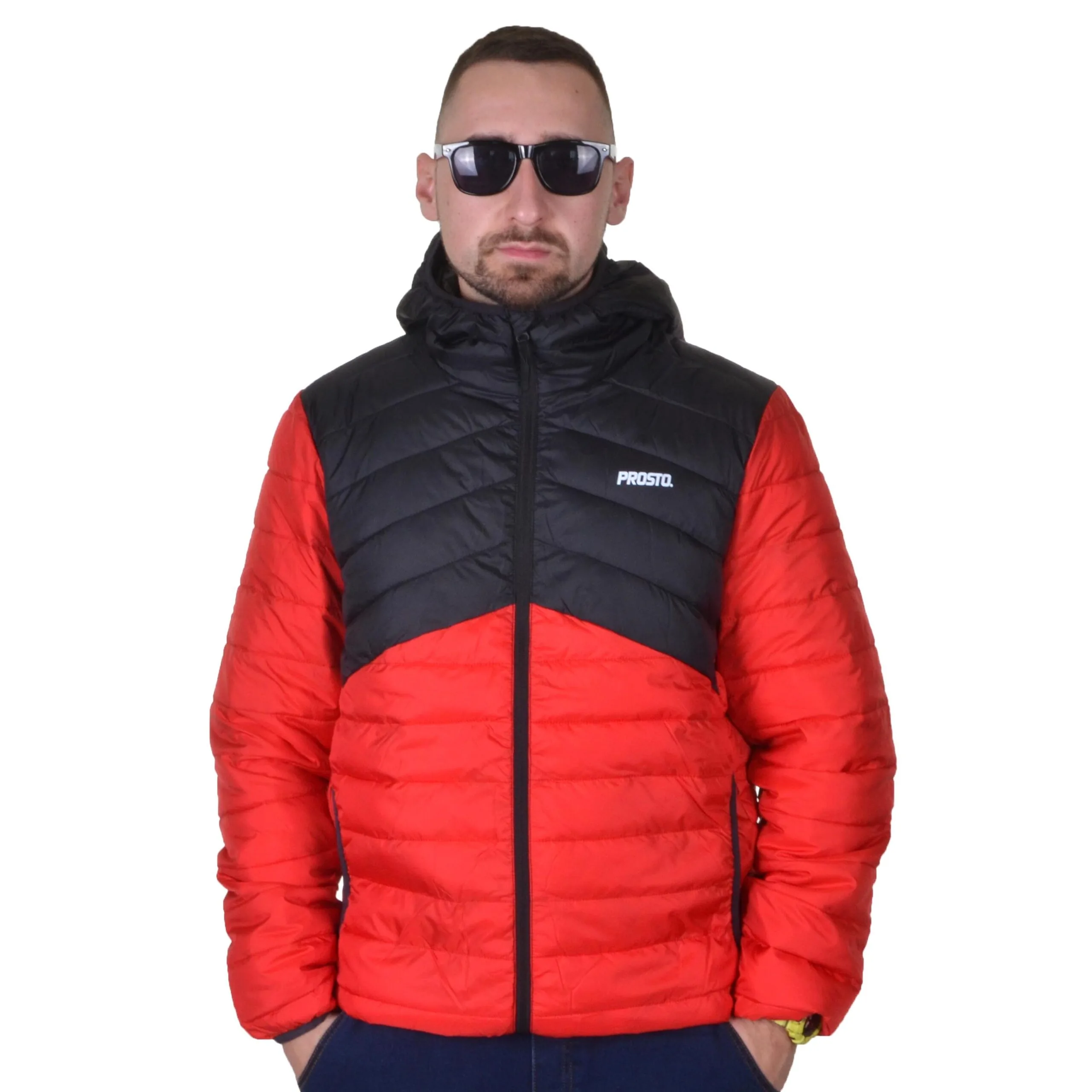 PROSTO. KLASYK KURTKA ULTRALIGHT SPLIT CZARNA CZERWONA
