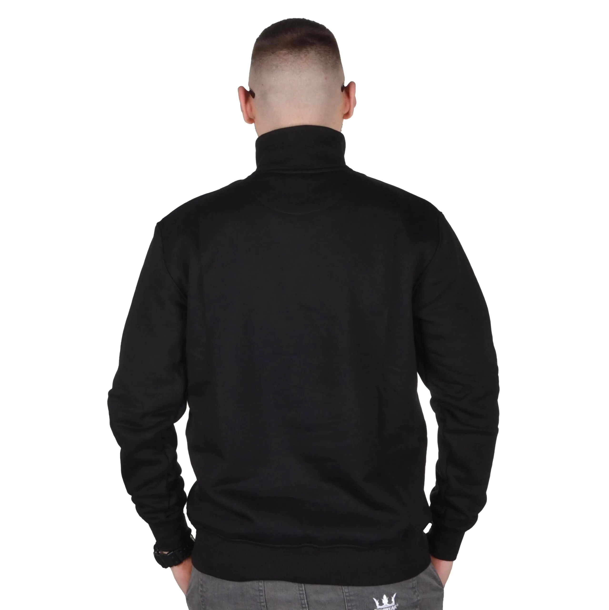 PROSTO. KLASYK BLUZA BEZ KAPTURA HALF ZIP ZIPPER CZARNA