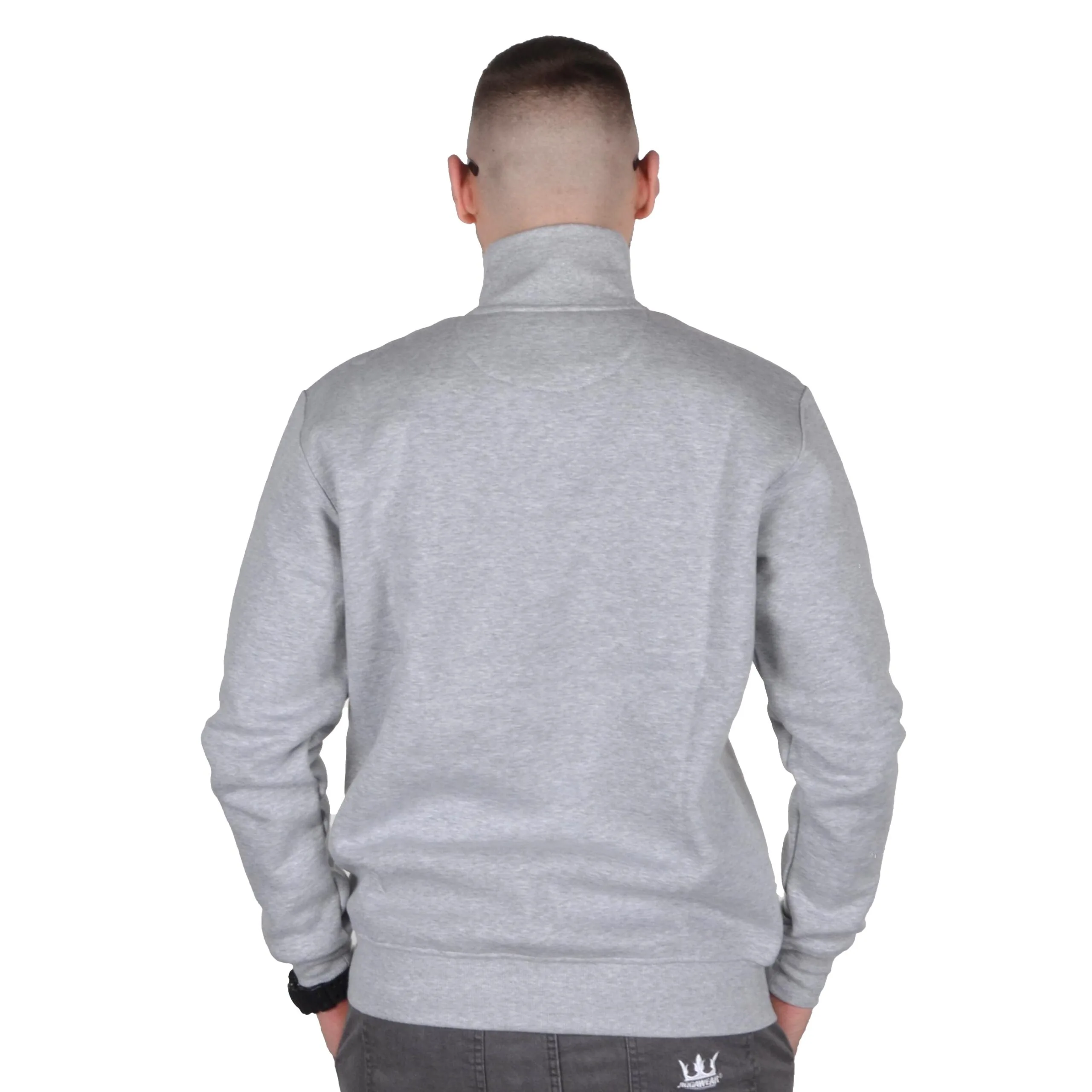 PROSTO. KLASYK BLUZA BEZ KAPTURA HALF ZIP ZIPPER SZARA