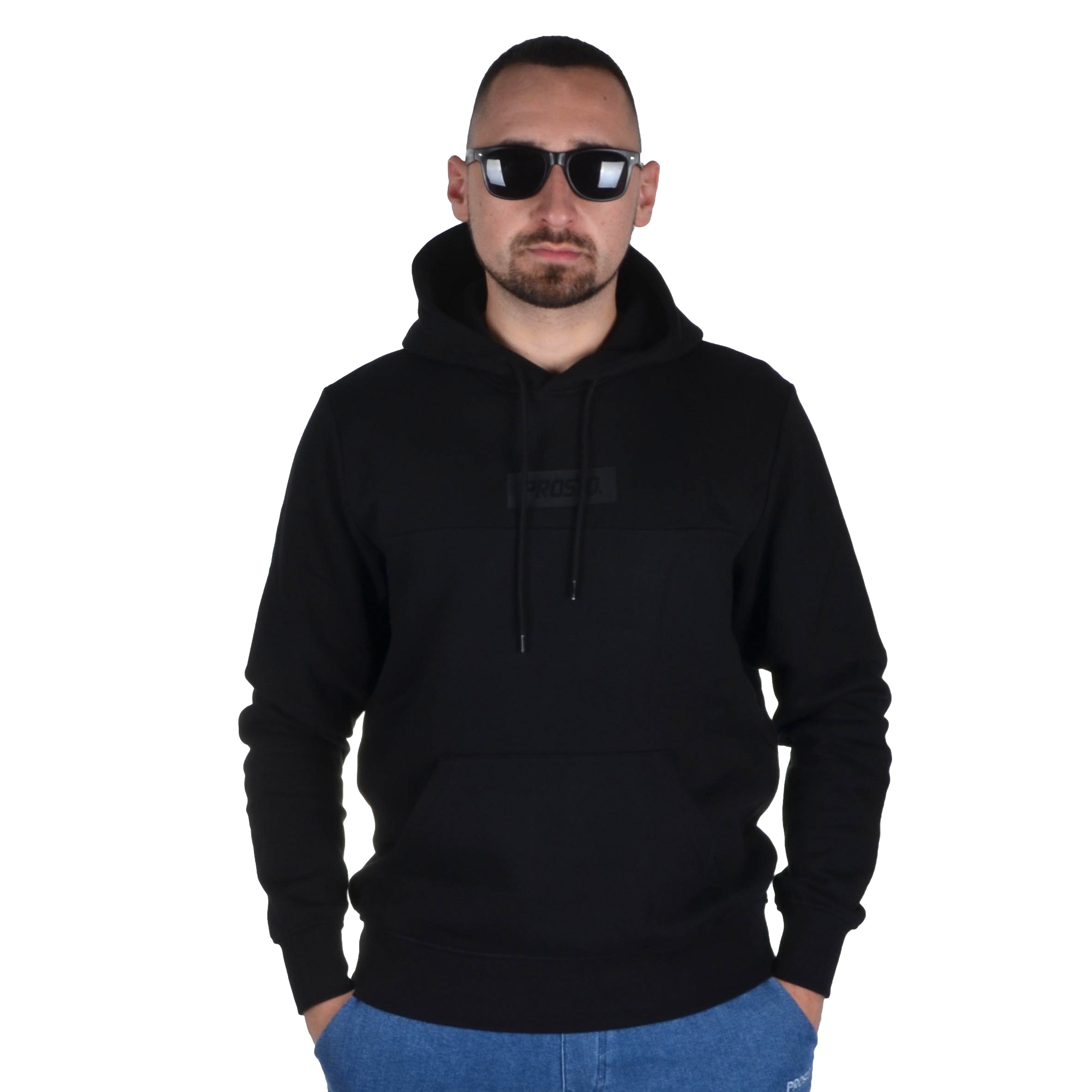 PROSTO. KLASYK BLUZA Z KAPTUREM HOODIE EMBOGO CZARNA