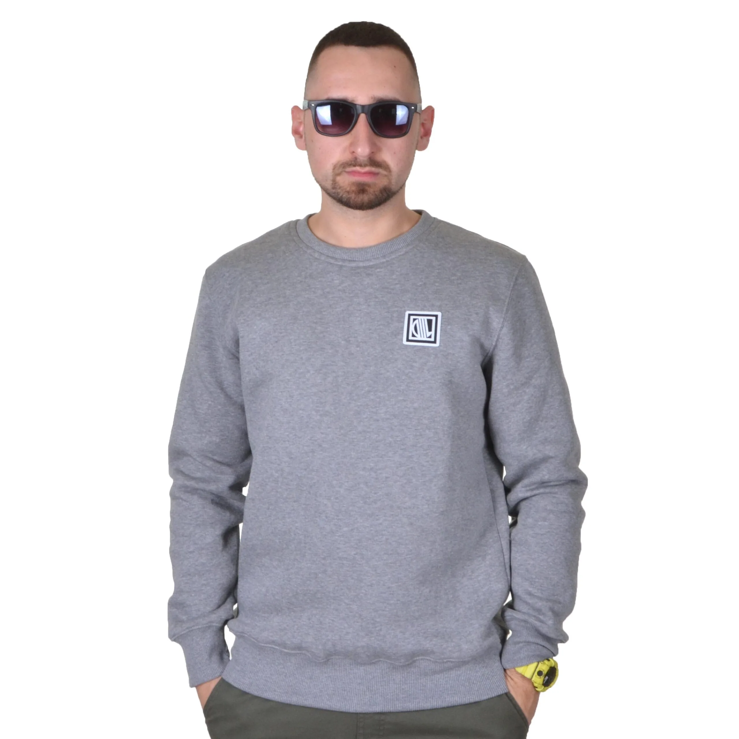 DIIL BLUZA BEZ KAPTURA KLASYK SQUARE SZARA