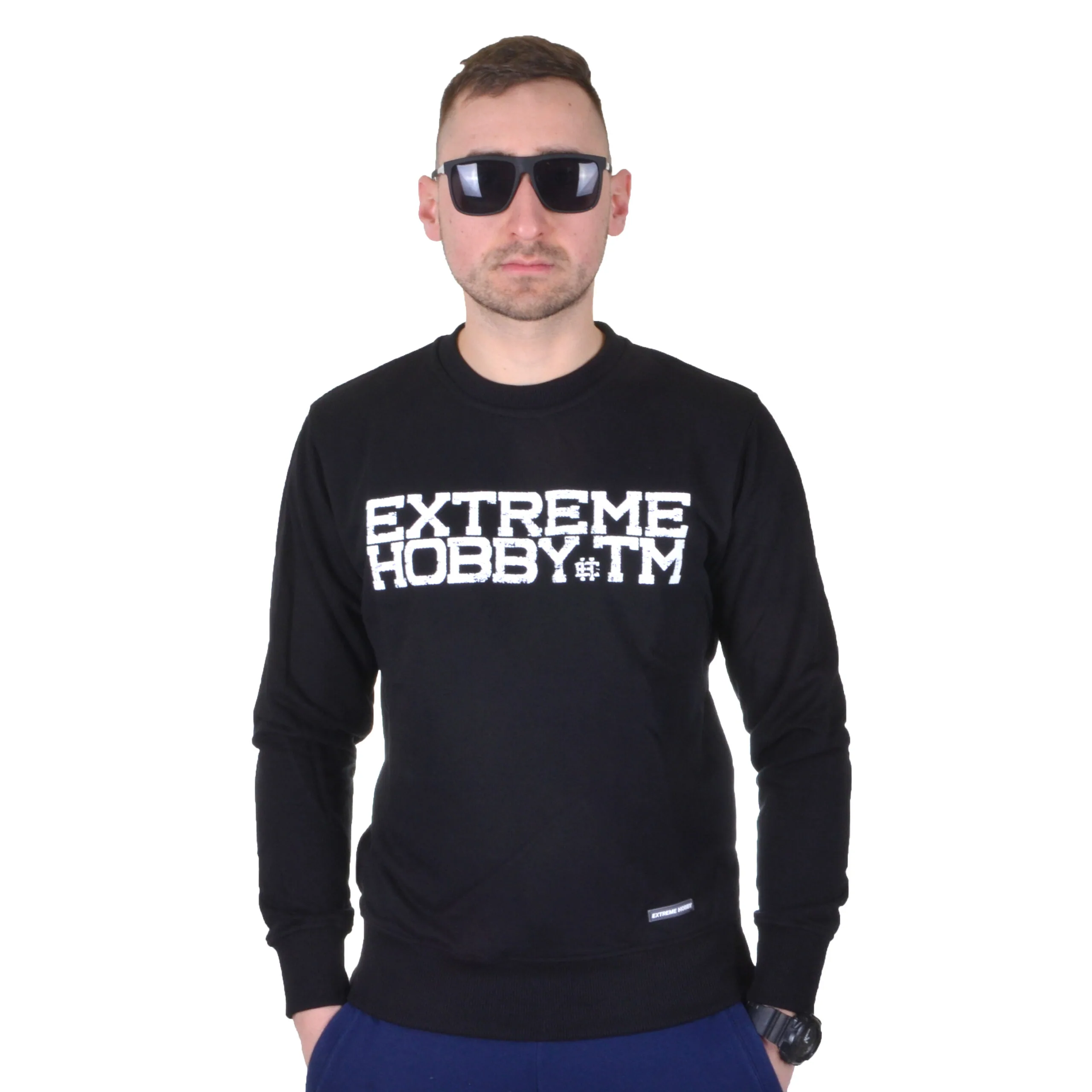 EXTREME HOBBY BLUZA BEZ KAPTURA BRUSHED BLOCK CZARNA