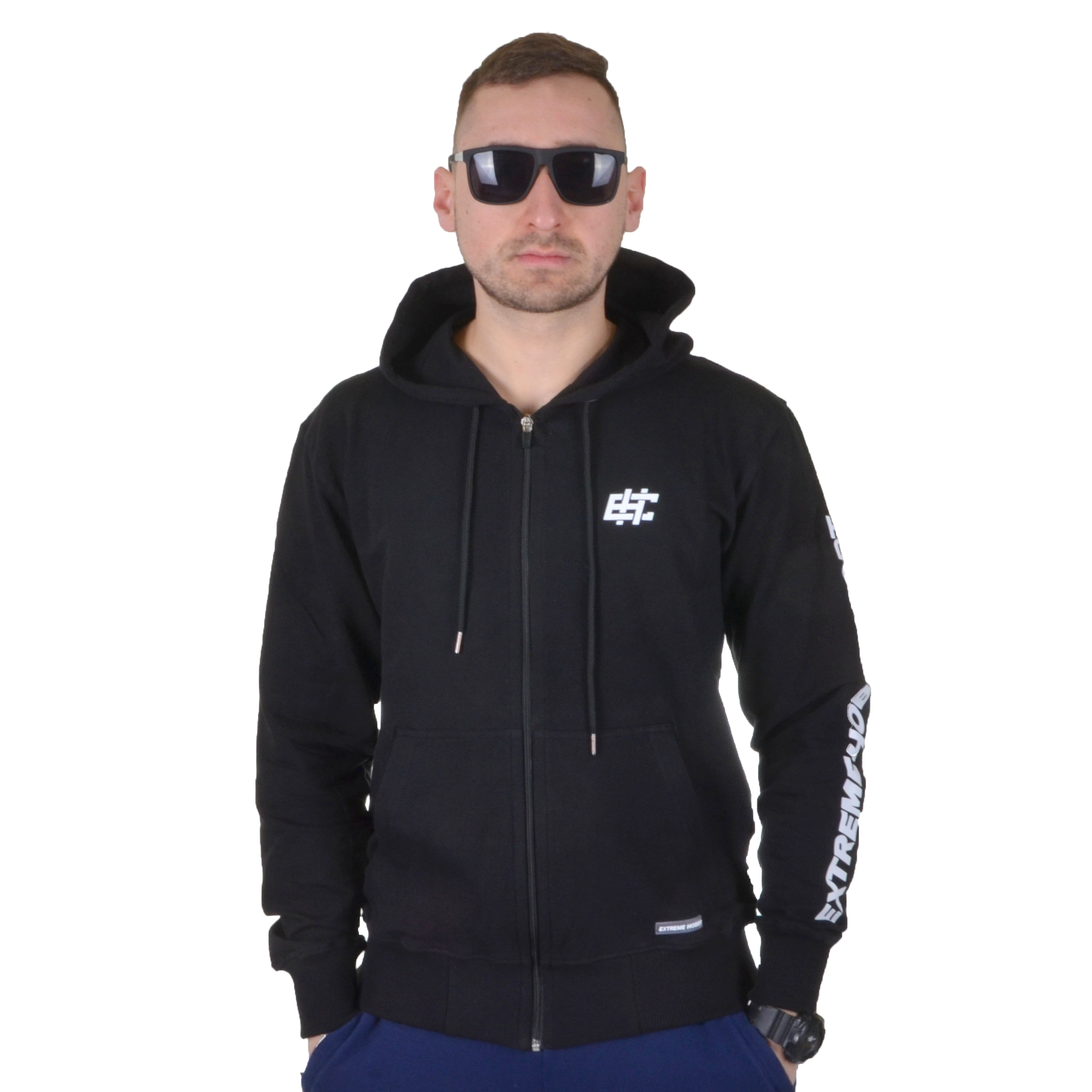 EXTREME HOBBY BLUZA Z KAPTUREM ZIP SPORT LINE CZARNA