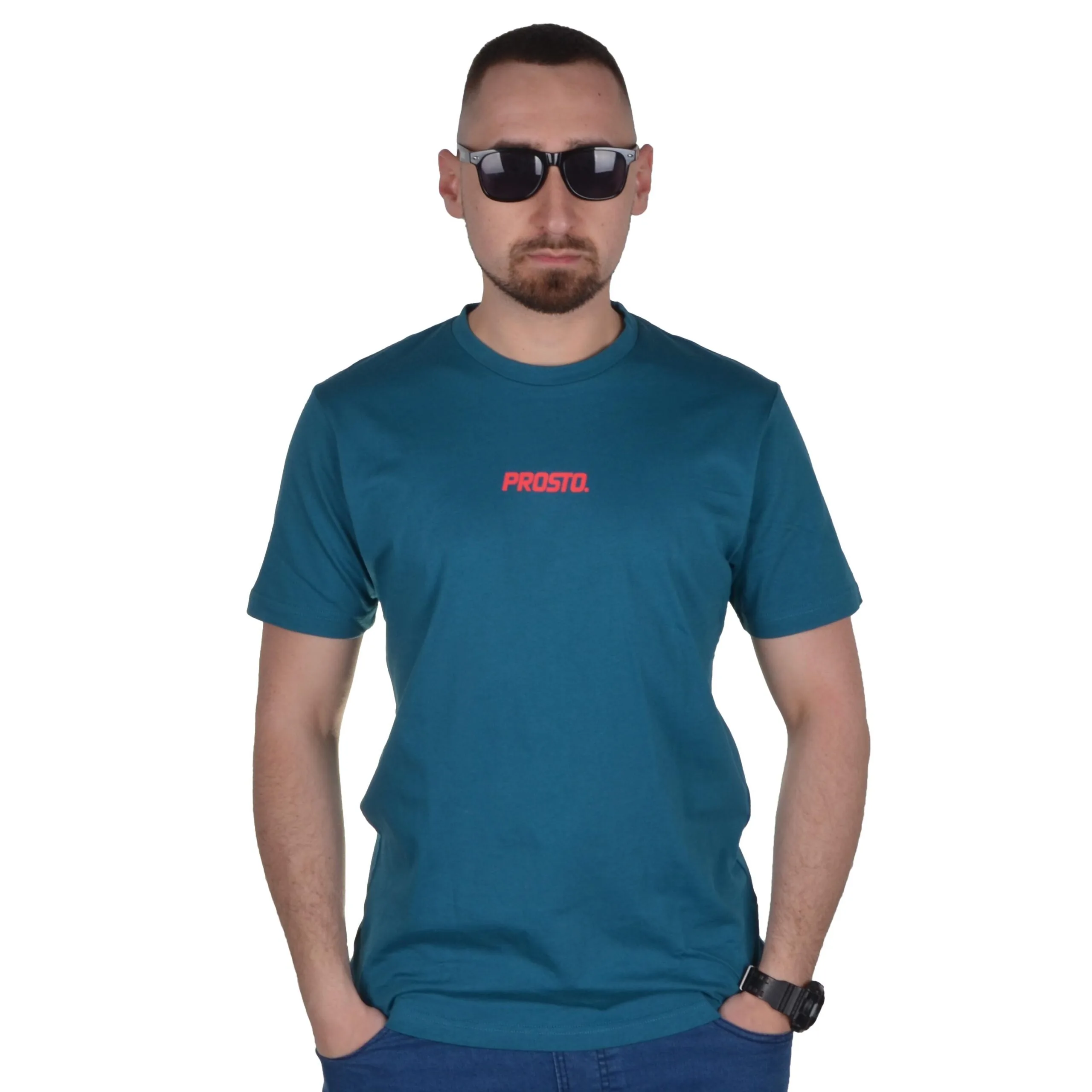 PROSTO. KLASYK KOSZULKA T-SHIRT OUTSHIELD TURKUSOWA