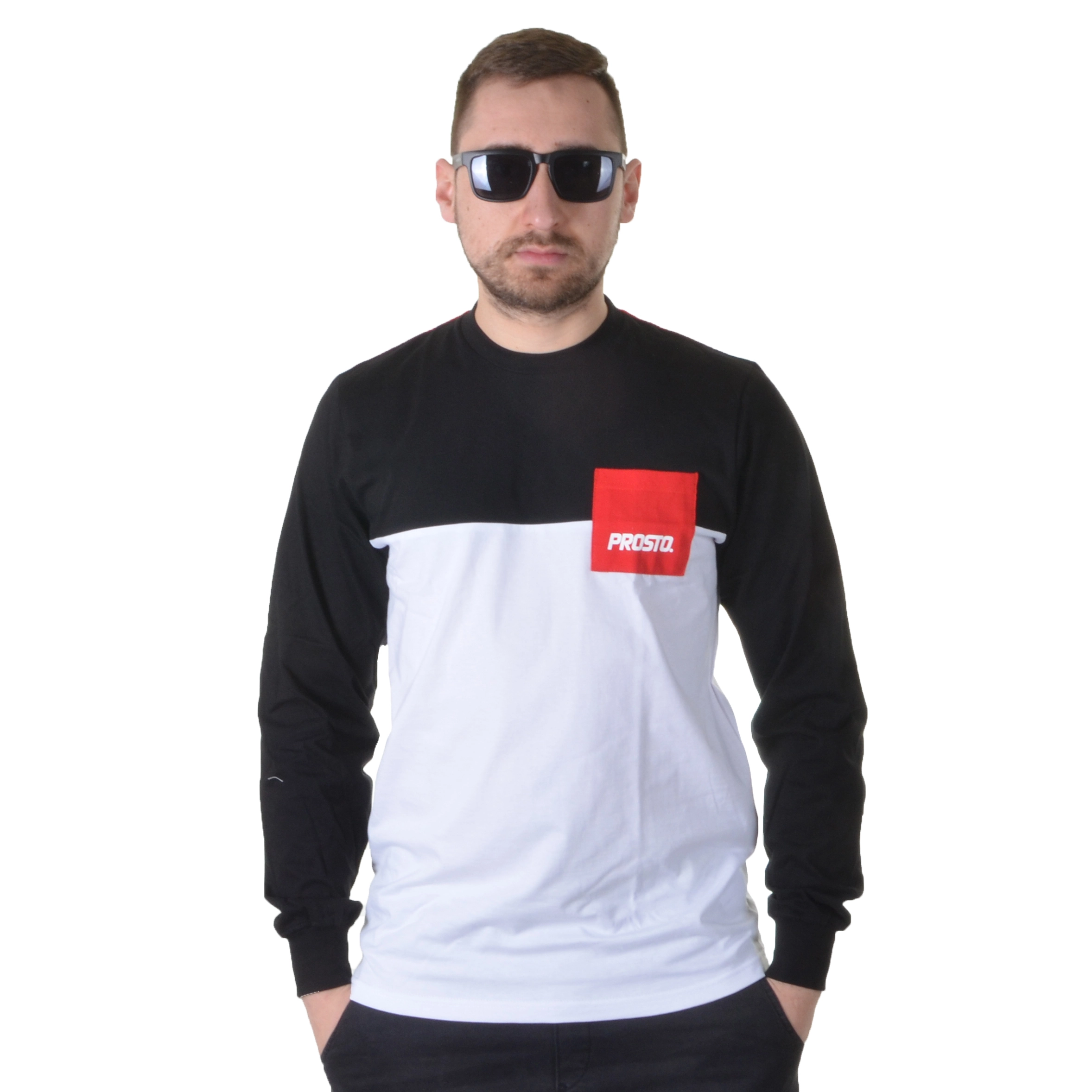 PROSTO. KLASYK LONGSLEEVE POCKETO CZARNY