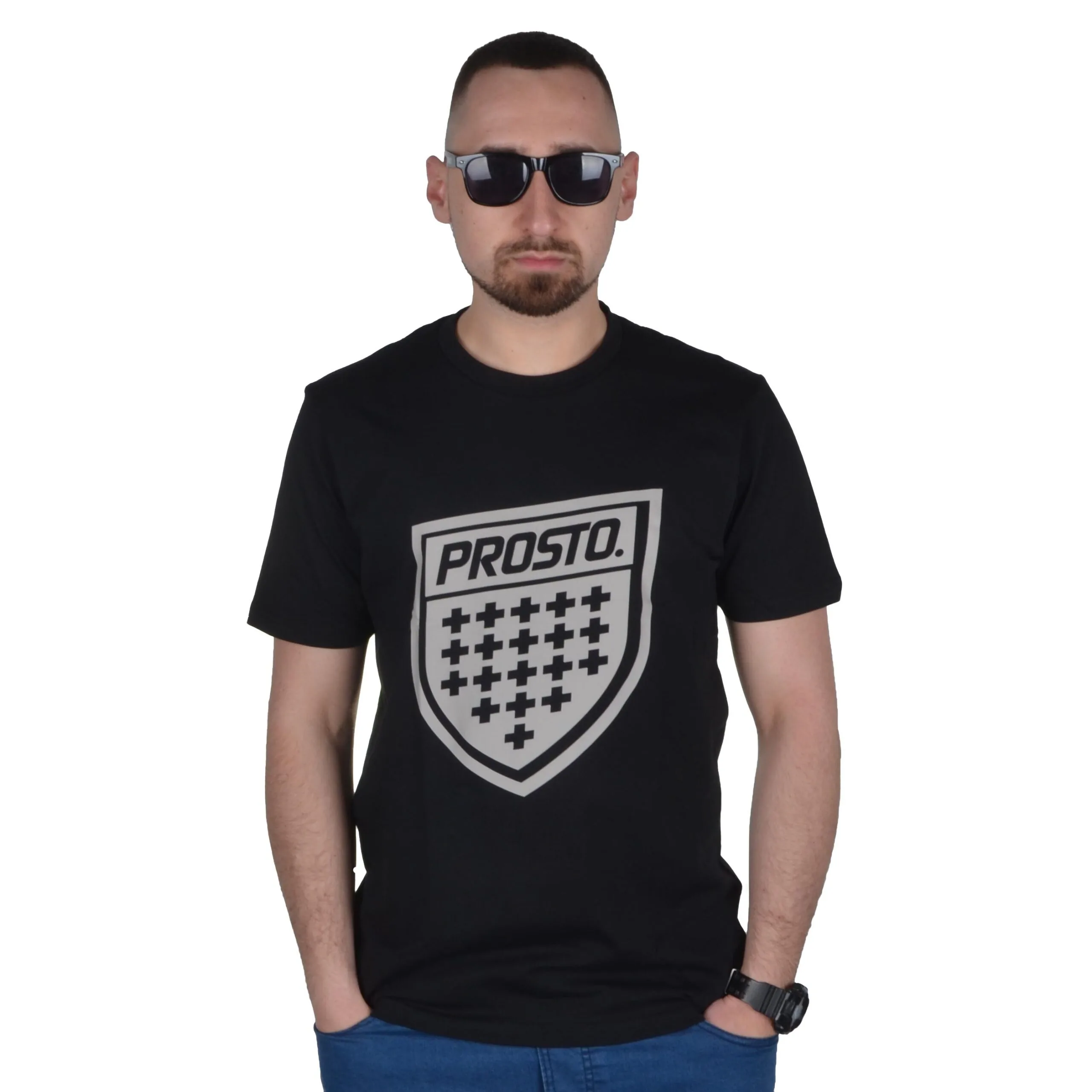 PROSTO. KLASYK KOSZULKA T-SHIRT SHIELD XXIII CZARNA