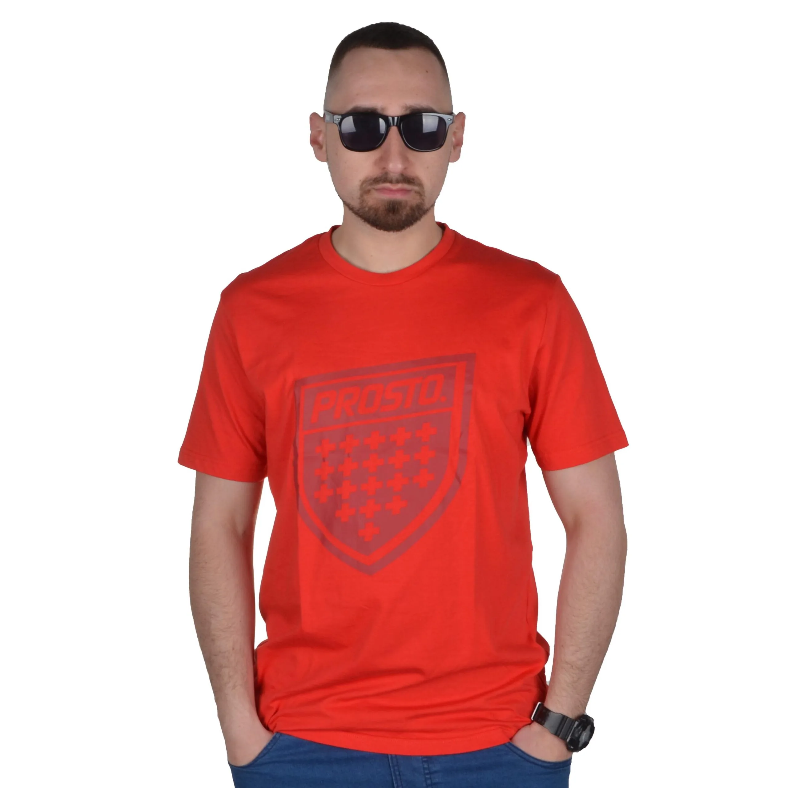 PROSTO. KLASYK KOSZULKA T-SHIRT SHIELD XXIII CZERWONA