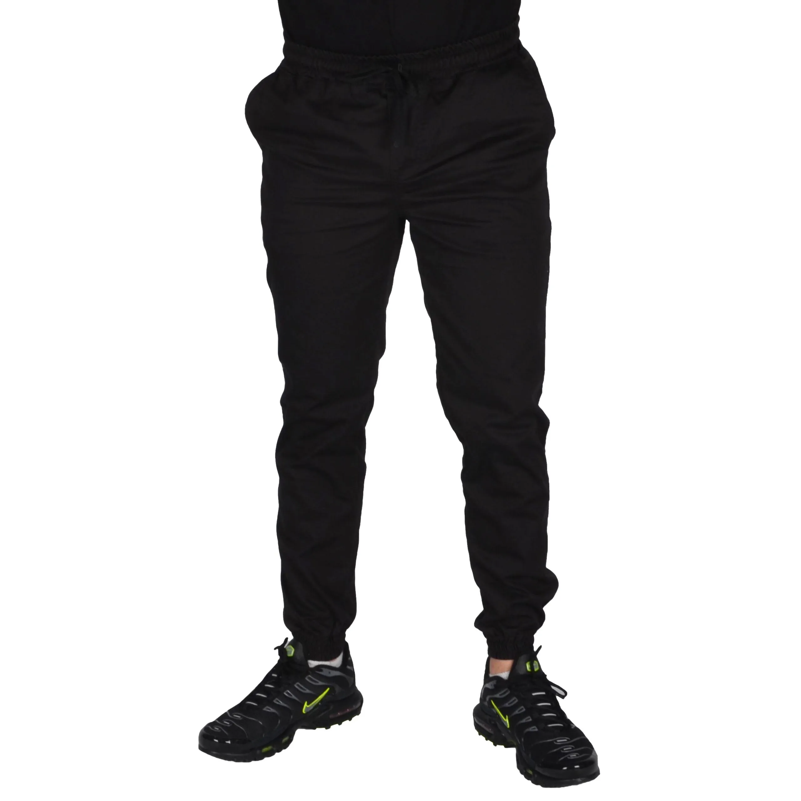 JIGGA WEAR SPODNIE JOGGER CHINO CROWN CZARNE LOGO CZARNE