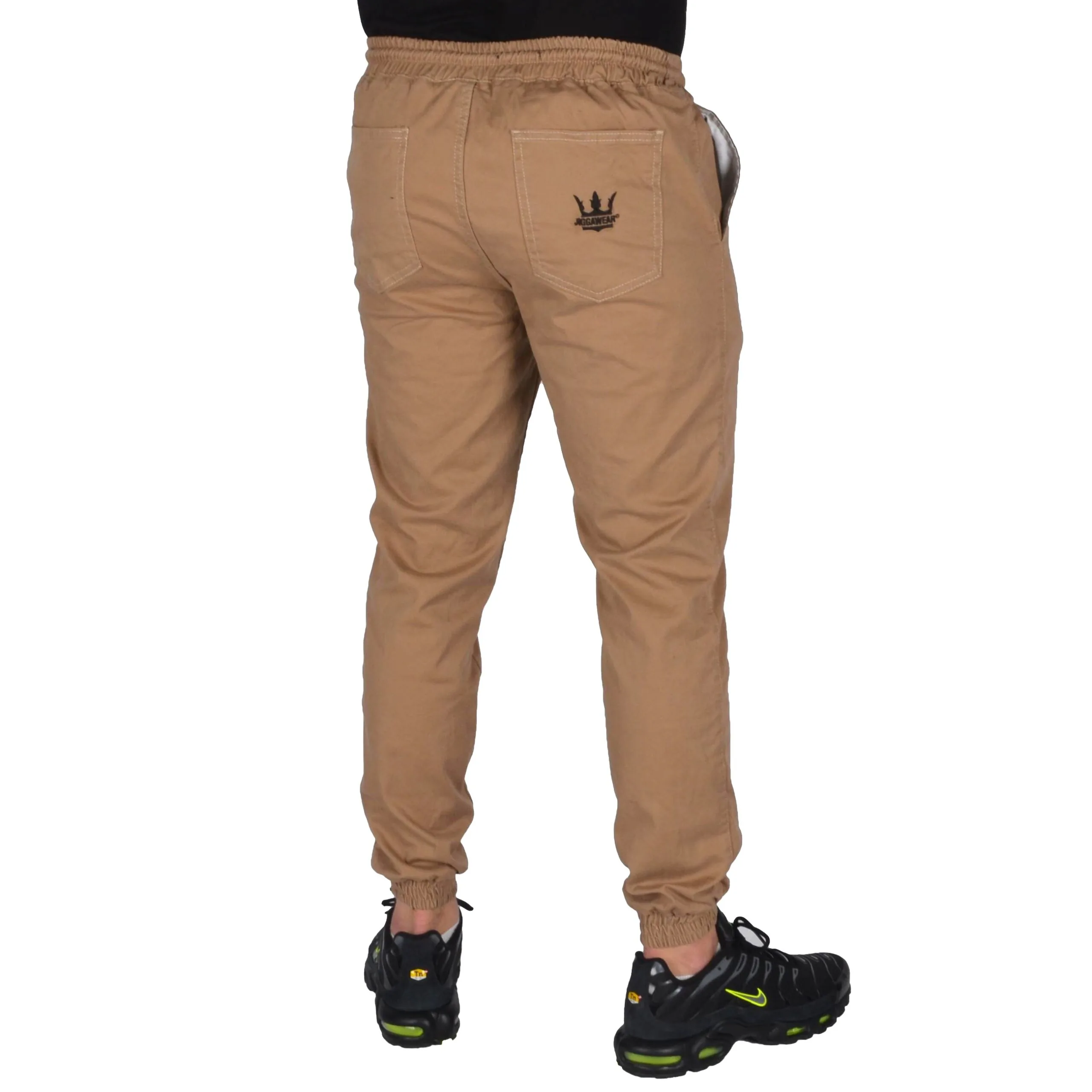 JIGGA WEAR SPODNIE JOGGER CHINO CROWN BEŻOWE