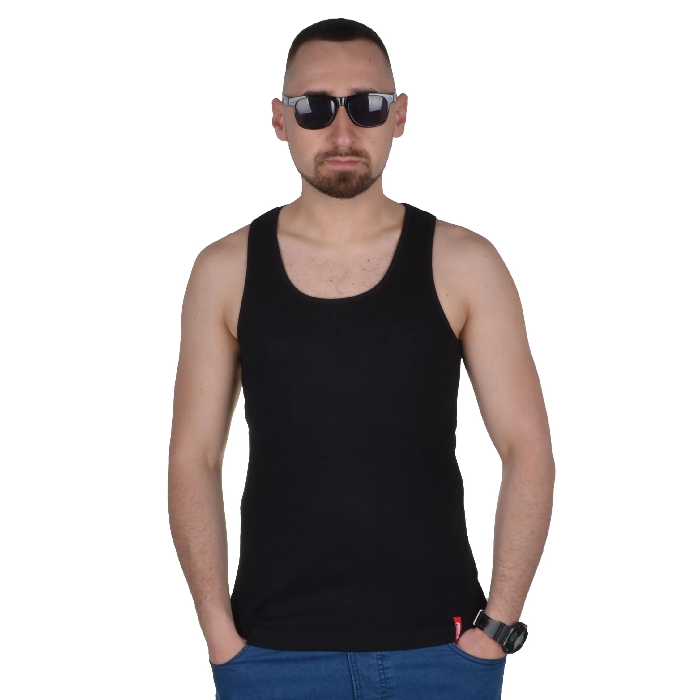 PROSTO. KLASYK TANK TOP ITALO CZARNY