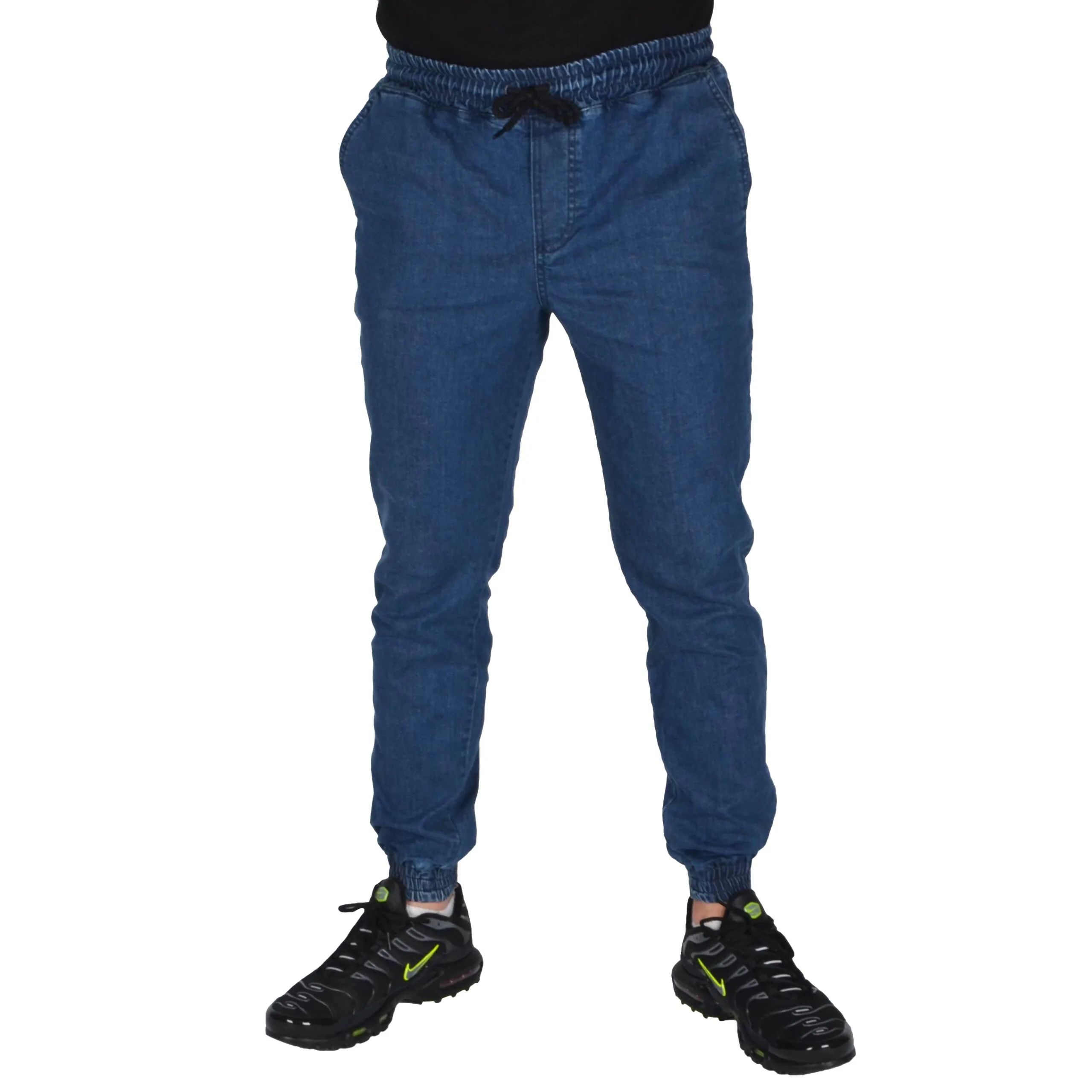 JIGGA WEAR SPODNIE JOGGER JEANS CROWN NIEBIESKIE