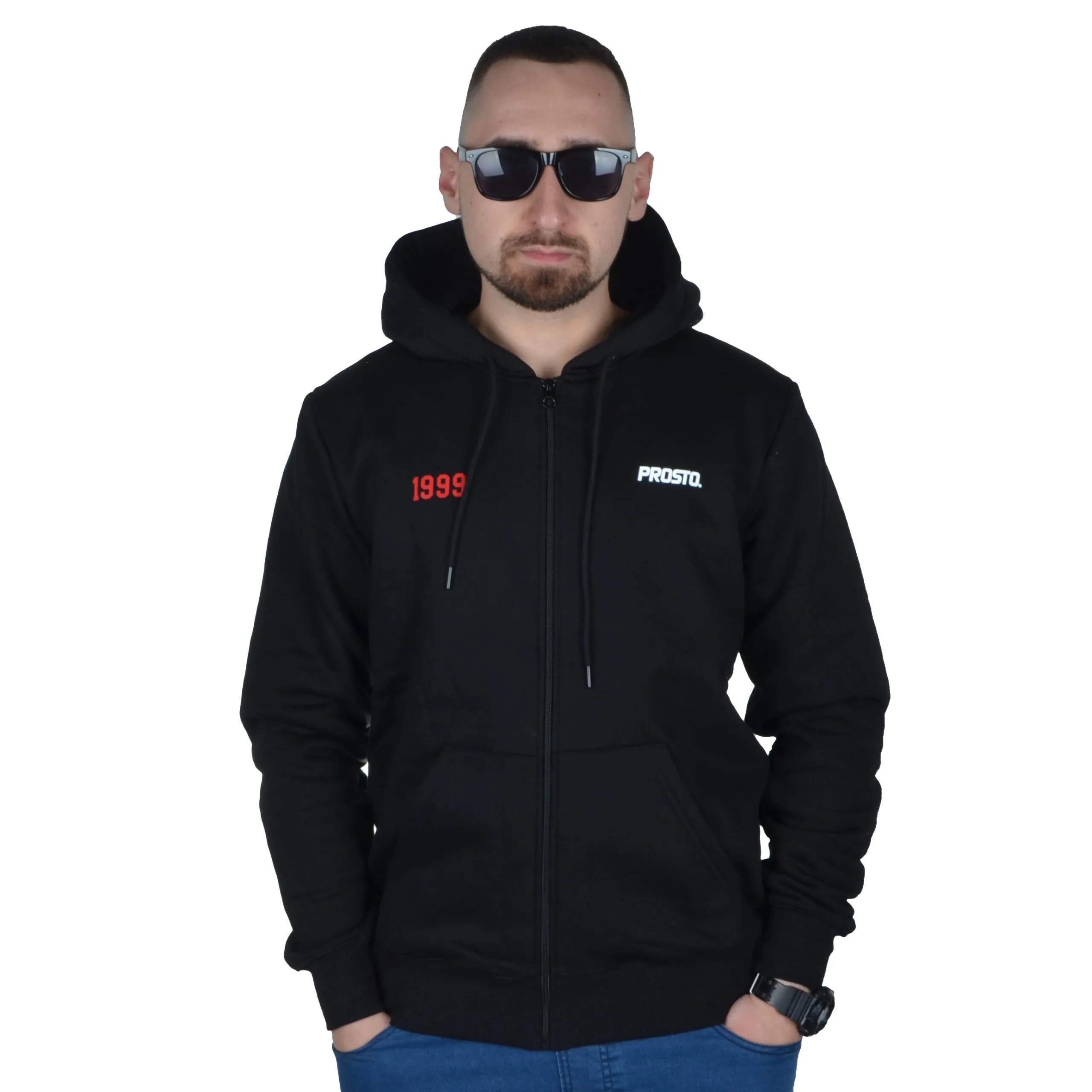 PROSTO. KLASYK BLUZA Z KAPTUREM ZIP PARLOR CZARNA