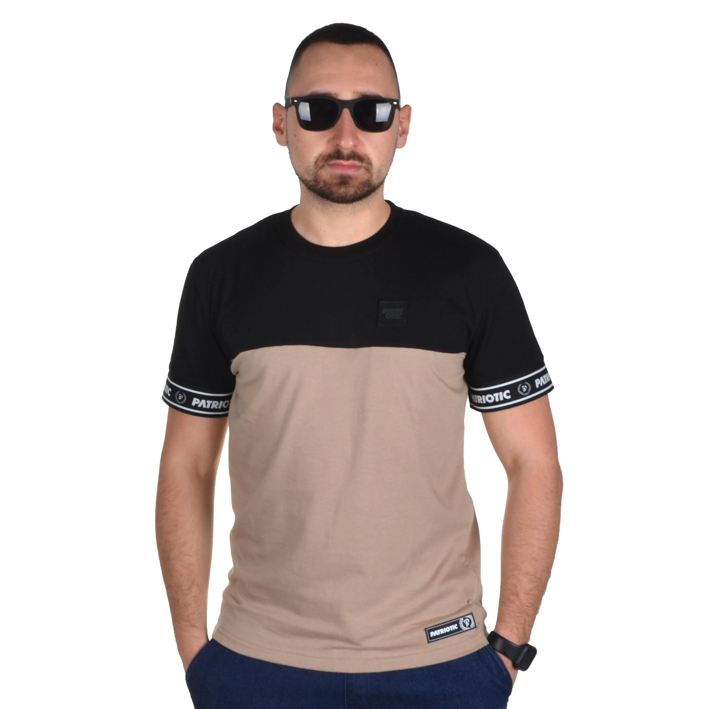 PATRIOTIC KOSZULKA CLS QUBE ELASTIC CZARNA BEŻOWA